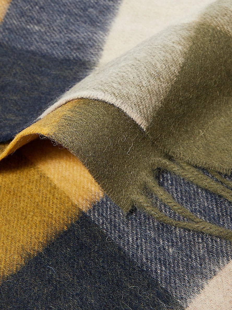 Checked tasselled-trim wool scarf - 2