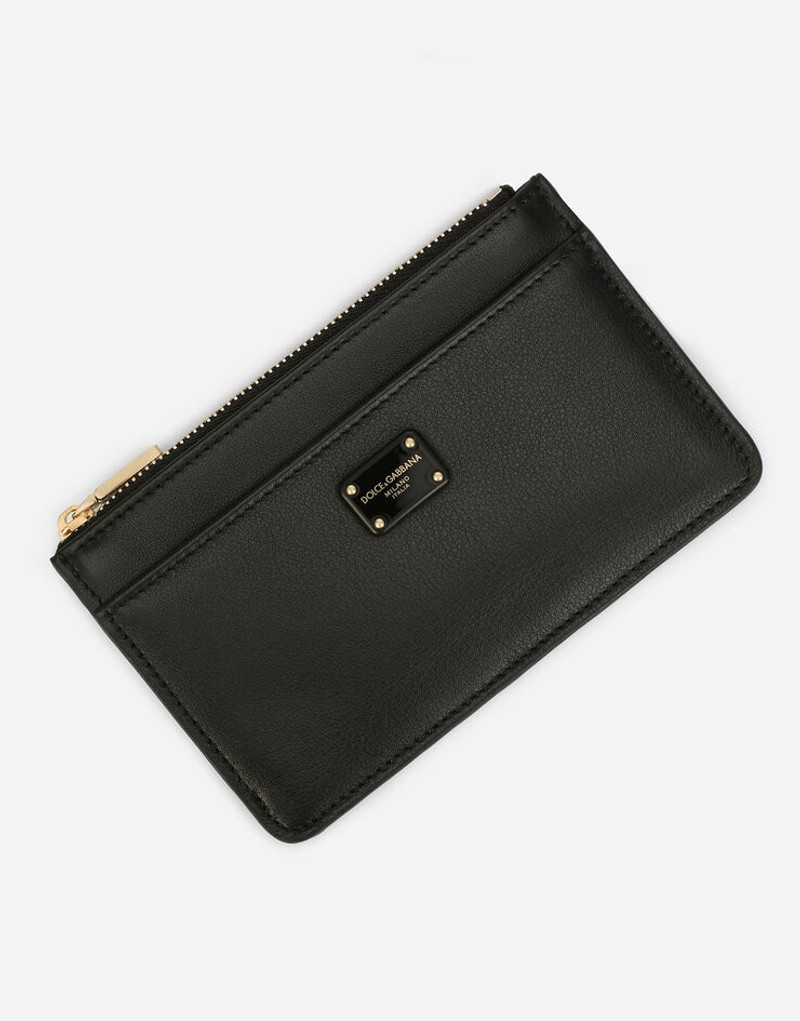 Dolce & Gabbana Medium calfskin card holder with branded plate outlook