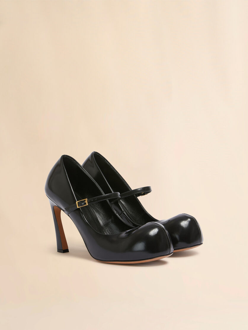 BLACK LEATHER NEW WAVE MARY JANE PUMP - 2
