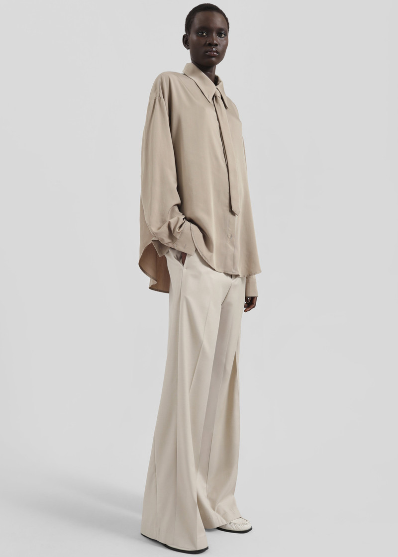 Silvan Neck Tie Shirt - Taupe 9