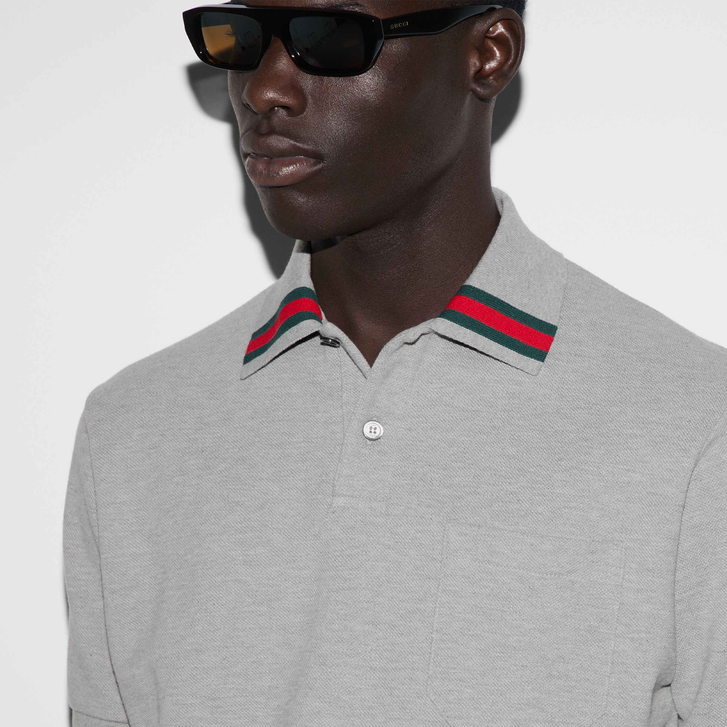 Cotton polo shirt with Web - 5