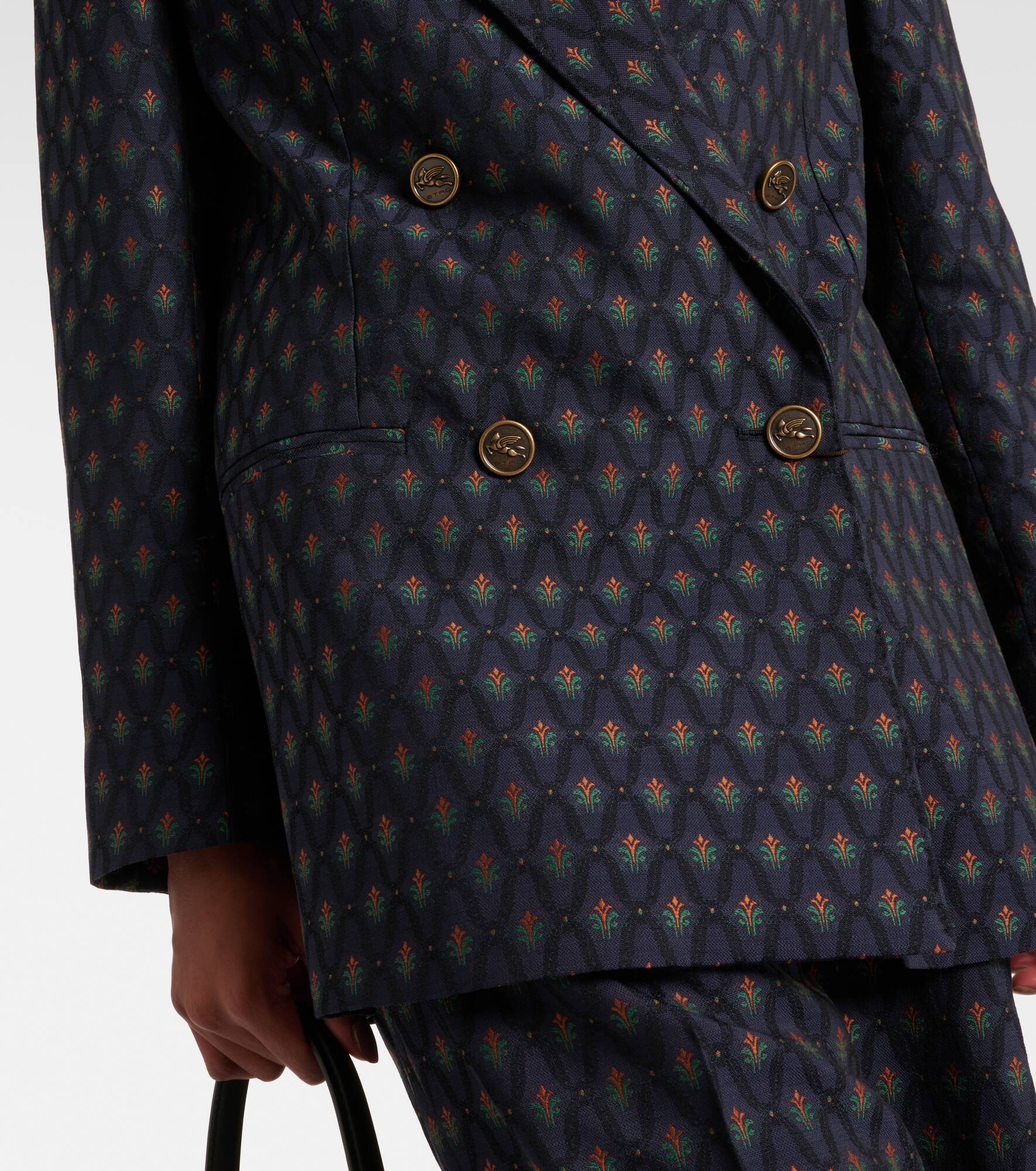 Printed wool and cotton blazer - 5