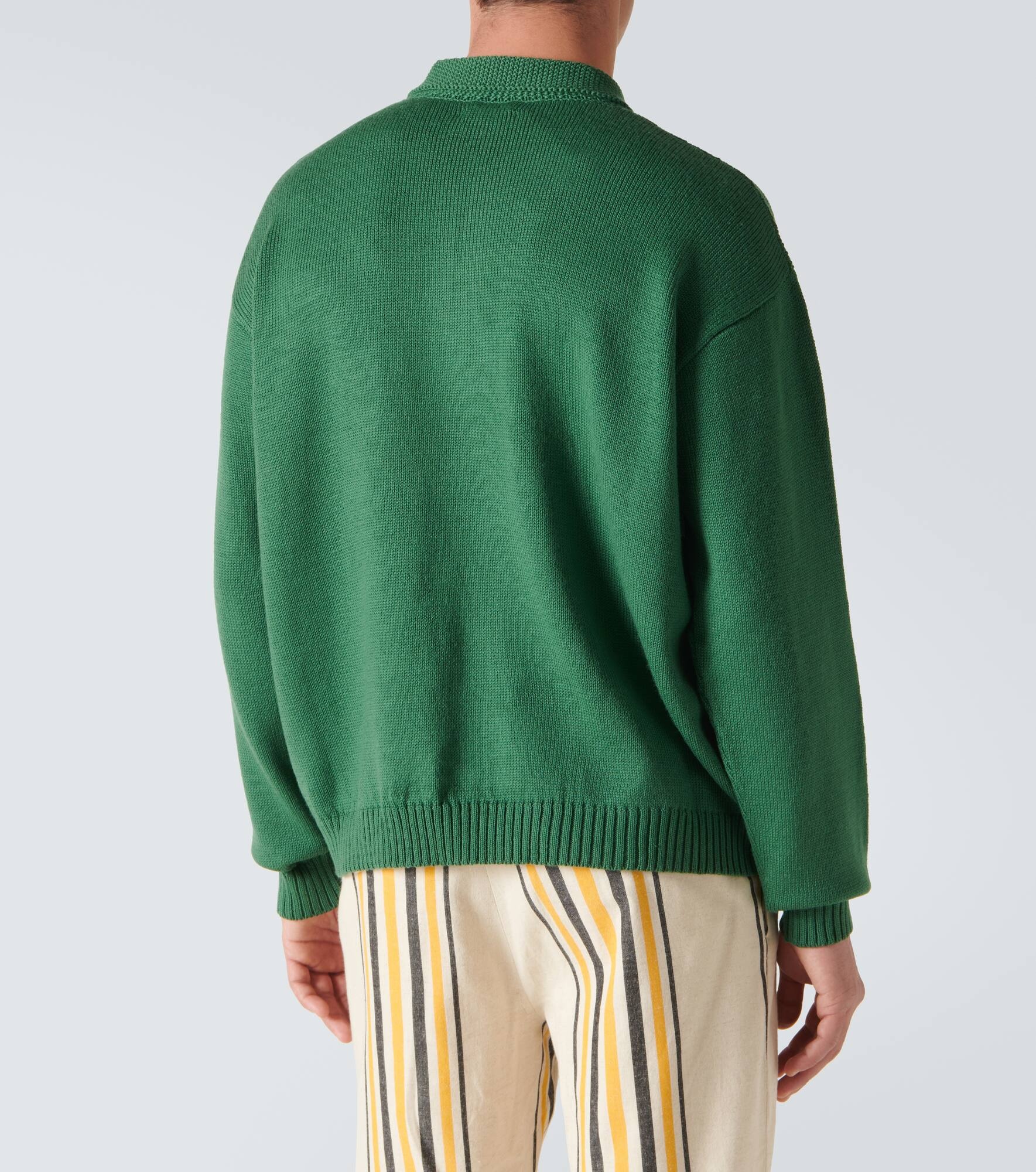 Embroidered wool polo sweater - 4