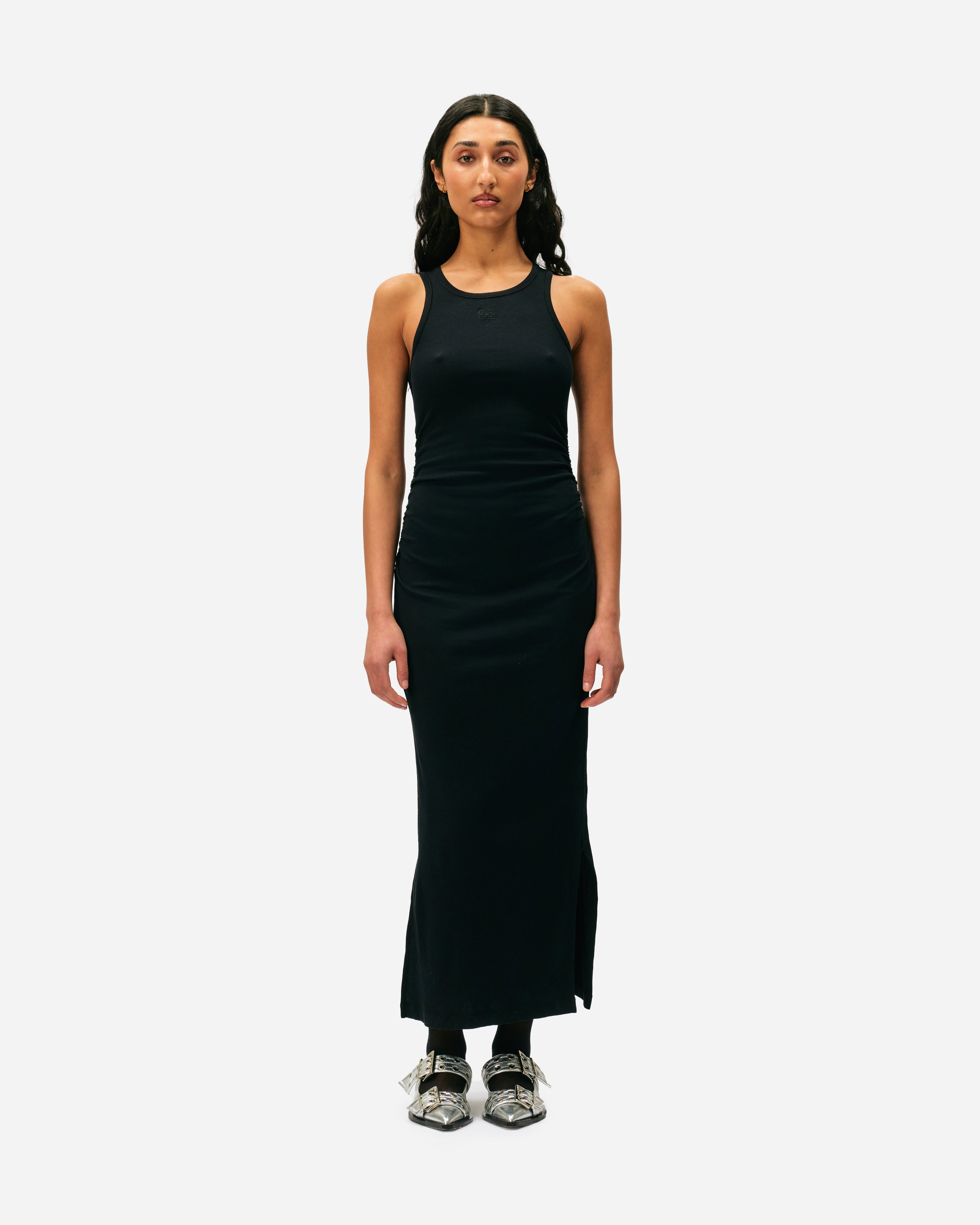 Soft Cotton Rib Tank Top Long Dress - 2