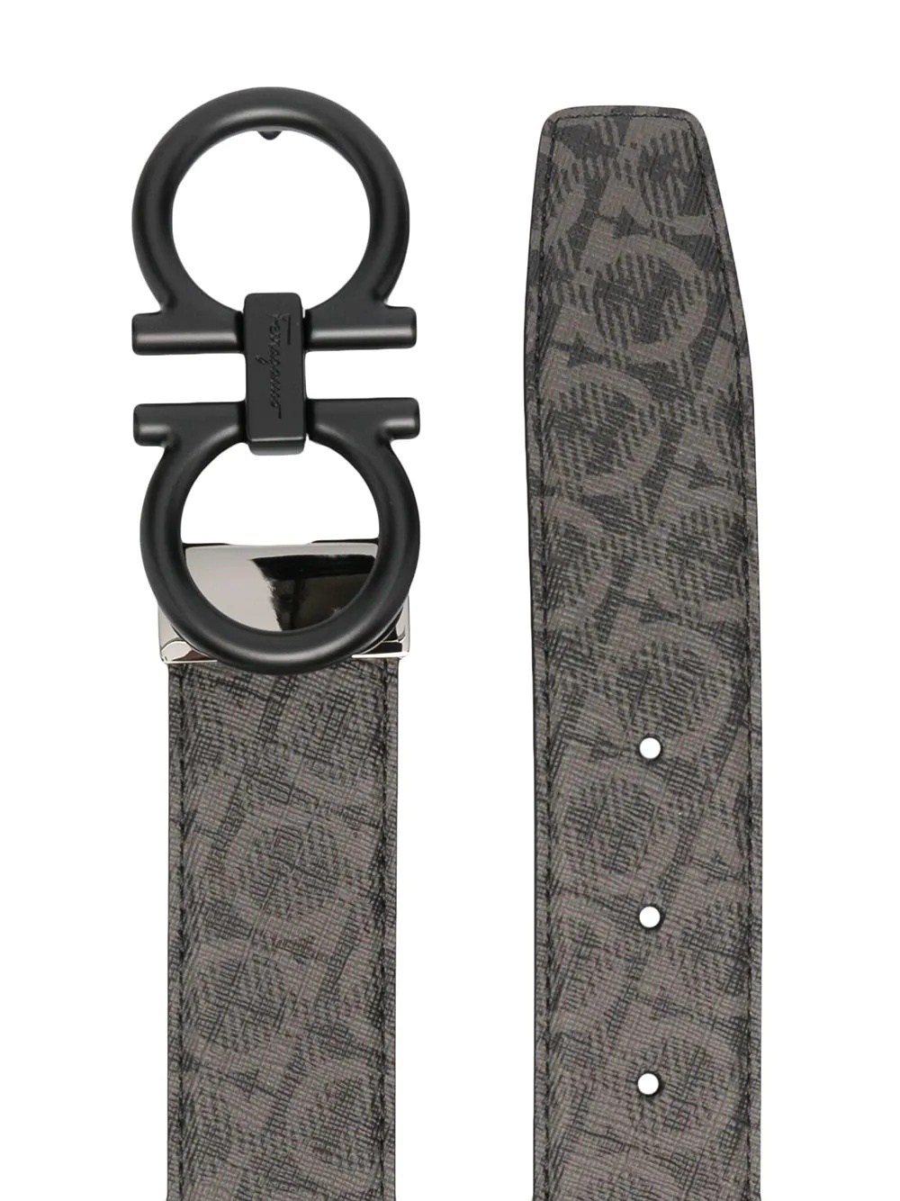 Gancini-print buckle-fastening belt - 2