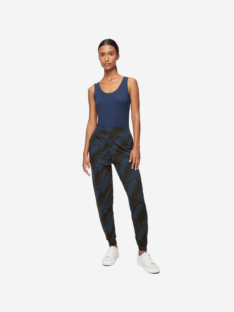 Women's Track Pants London 8 Micro Modal Stretch Navy - 3