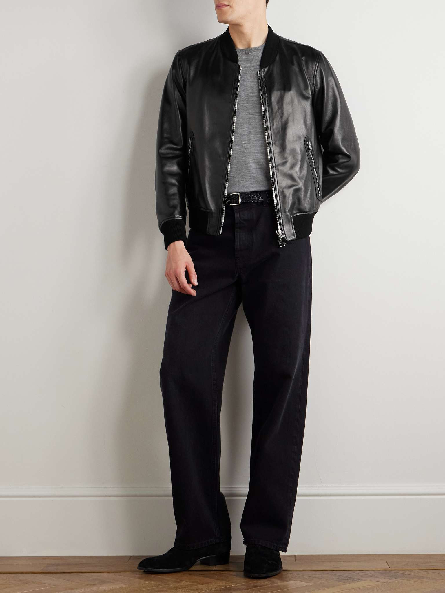 Leather Bomber Jacket - 2