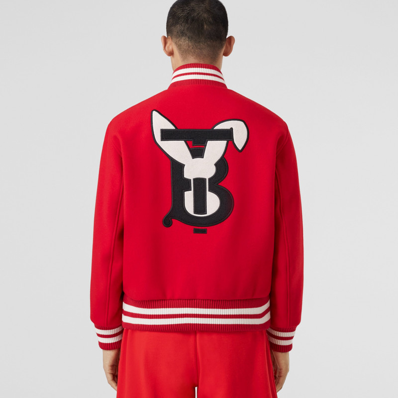 Rabbit Appliqué Technical Wool Bomber Jacket 3