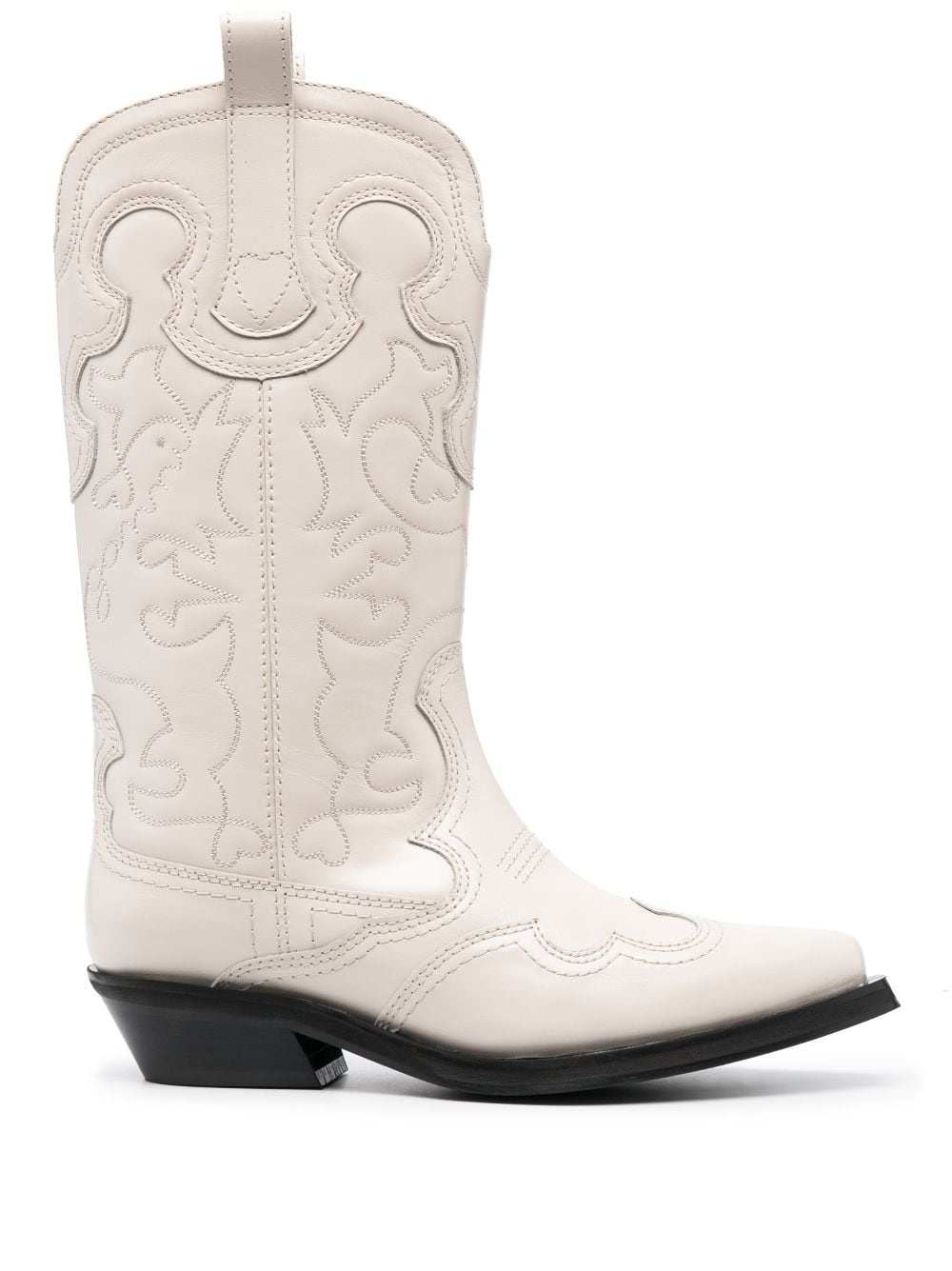 40mm embroidered mid-calf western boots - 1