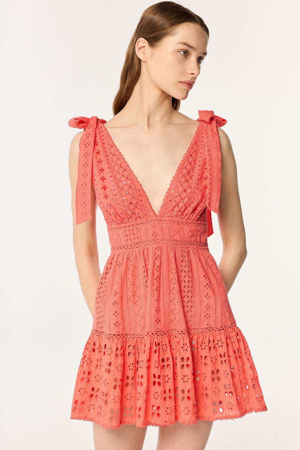 Mini Dress Cara - Coral - 3