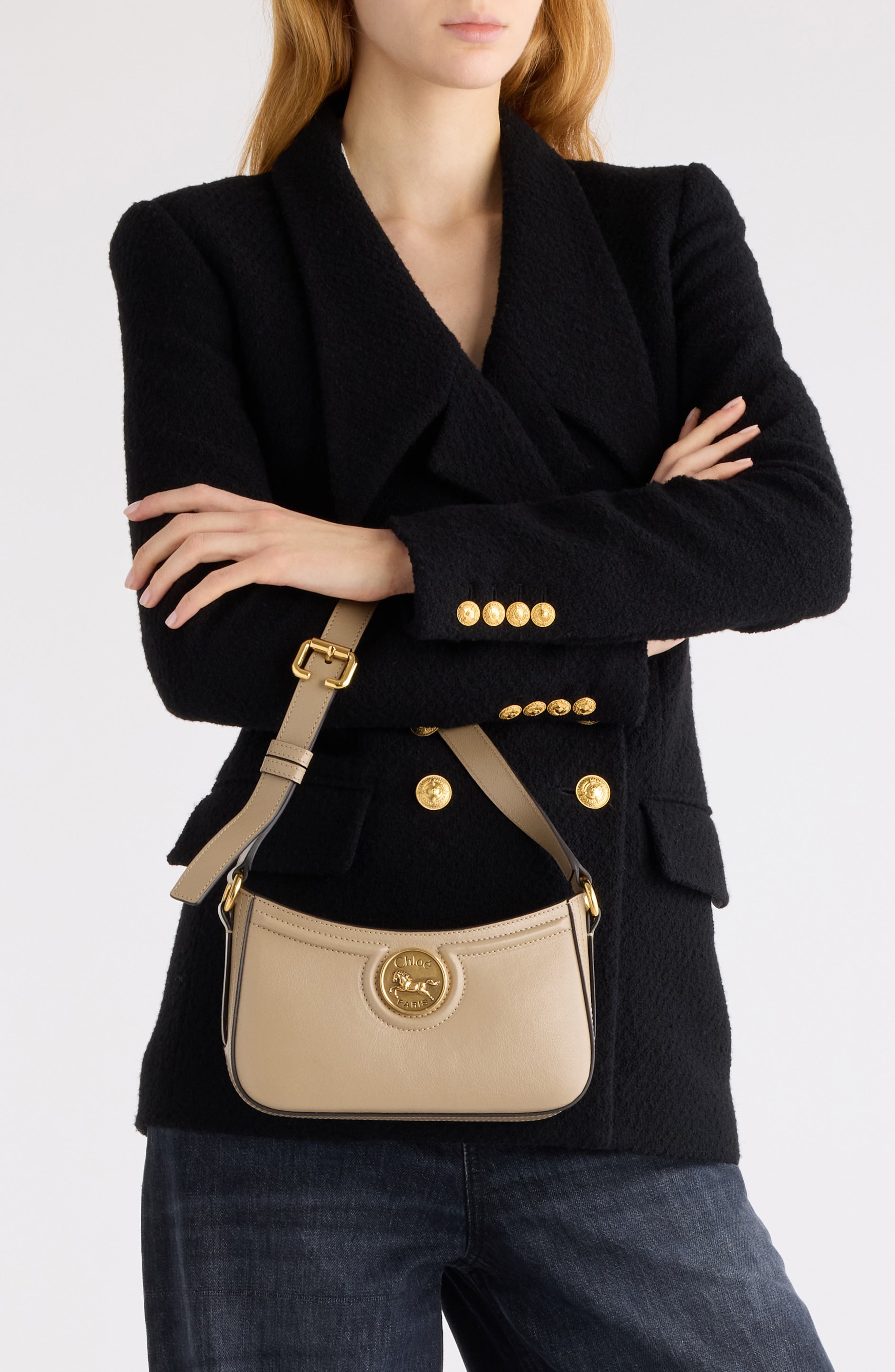Chloé Mini Horse Medal Leather Shoulder Bag in Boyish Brown at Nordstrom - 2