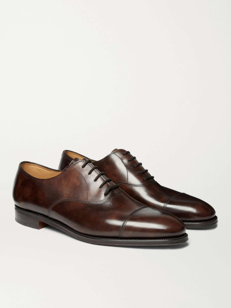 John Lobb City II Burnished-Leather Oxford Shoes outlook