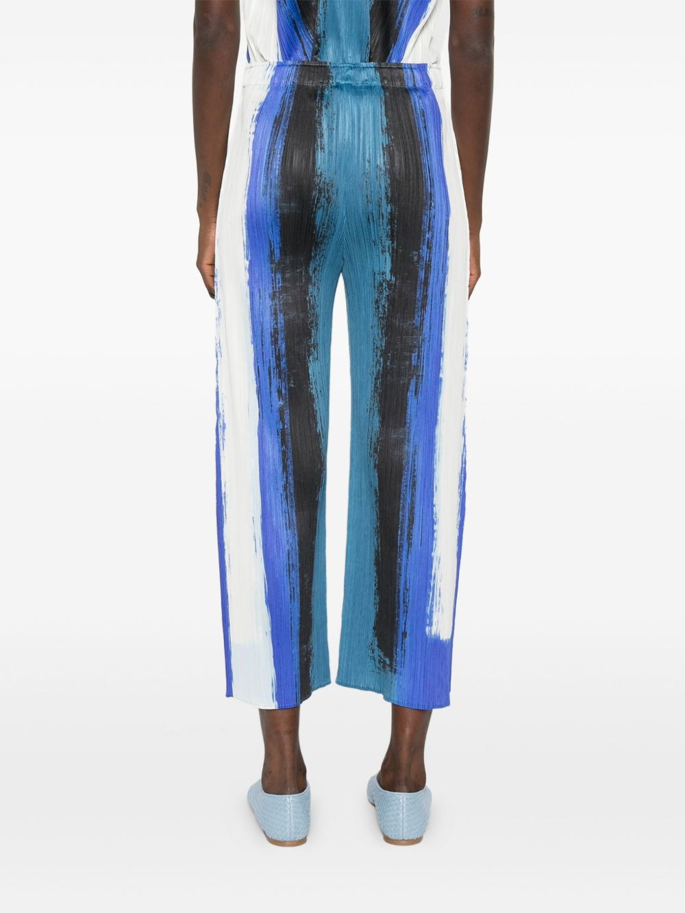 pleated paint-stroke trousers - 4