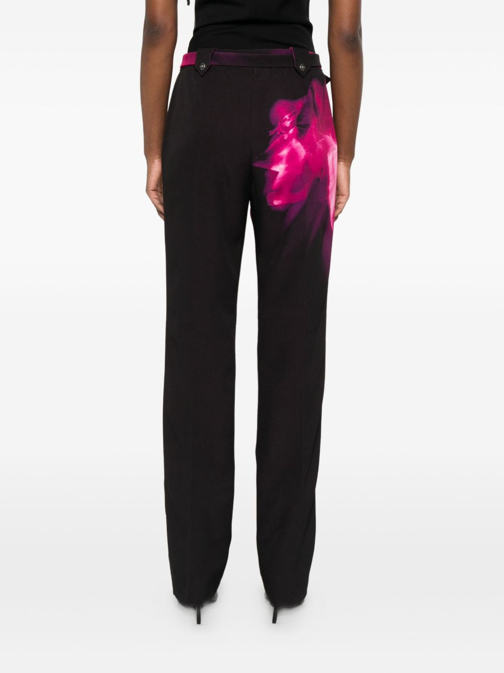 floral-print belted trousers - 4