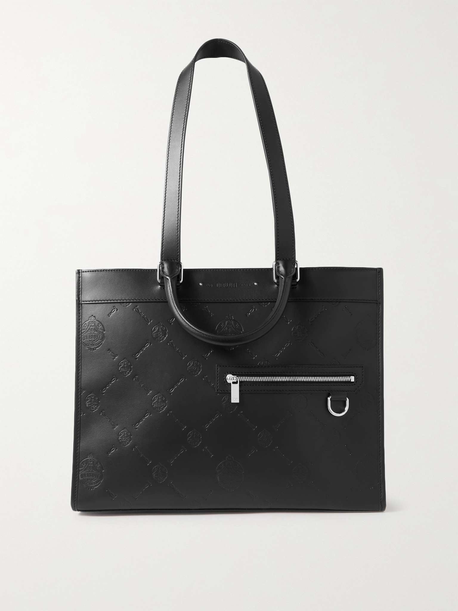 Logo-Debossed Leather Tote Bag - 1