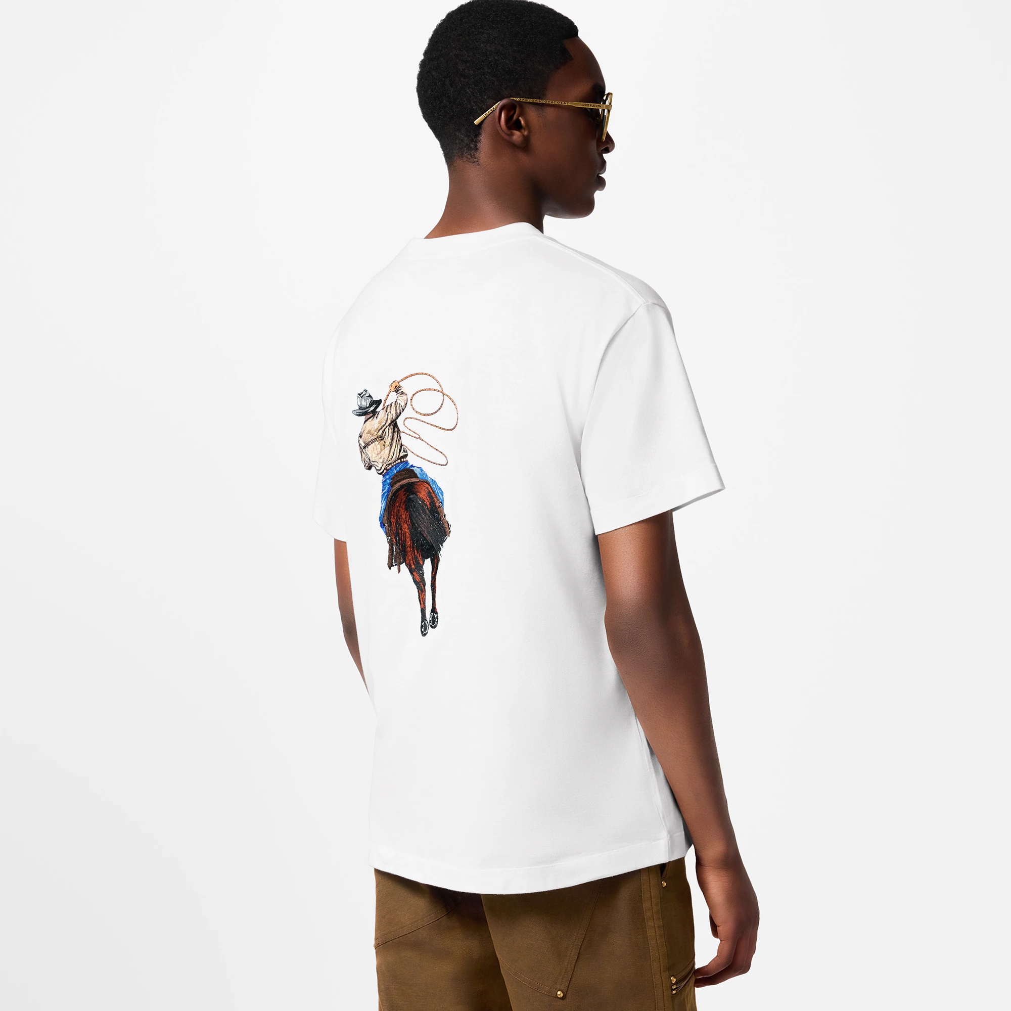 Graphic Embroidered Cotton T-Shirt - 5