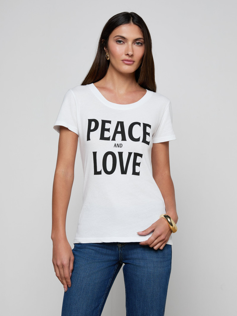 L'AGENCE Cory Cotton Scoopneck Tee outlook