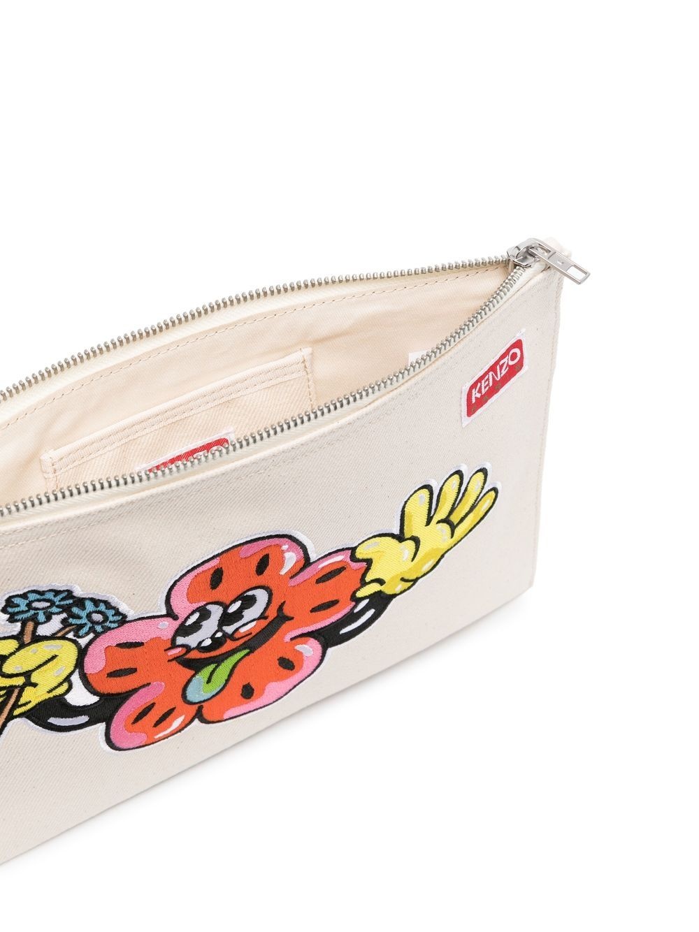 motif-embroidered clutch bag - 5