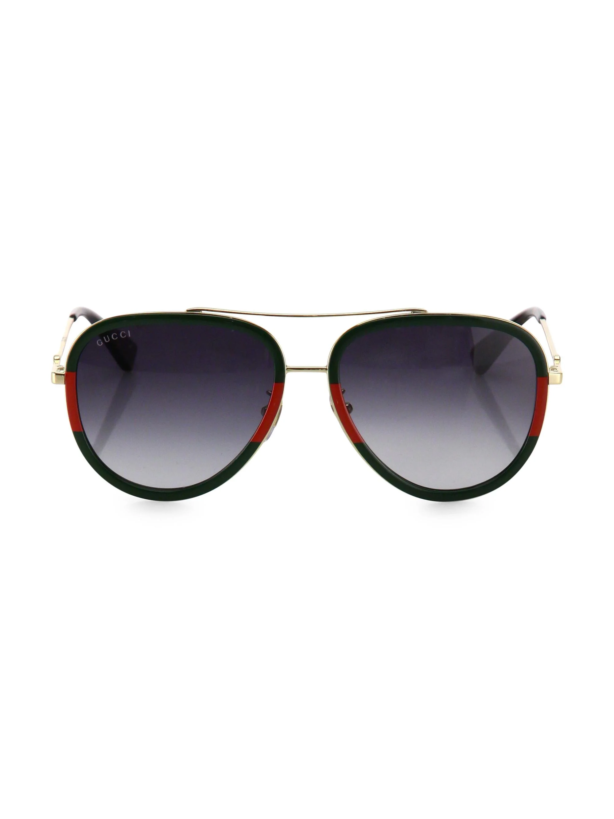 Men's 57MM Pilot Sunglasses - Gold - 1