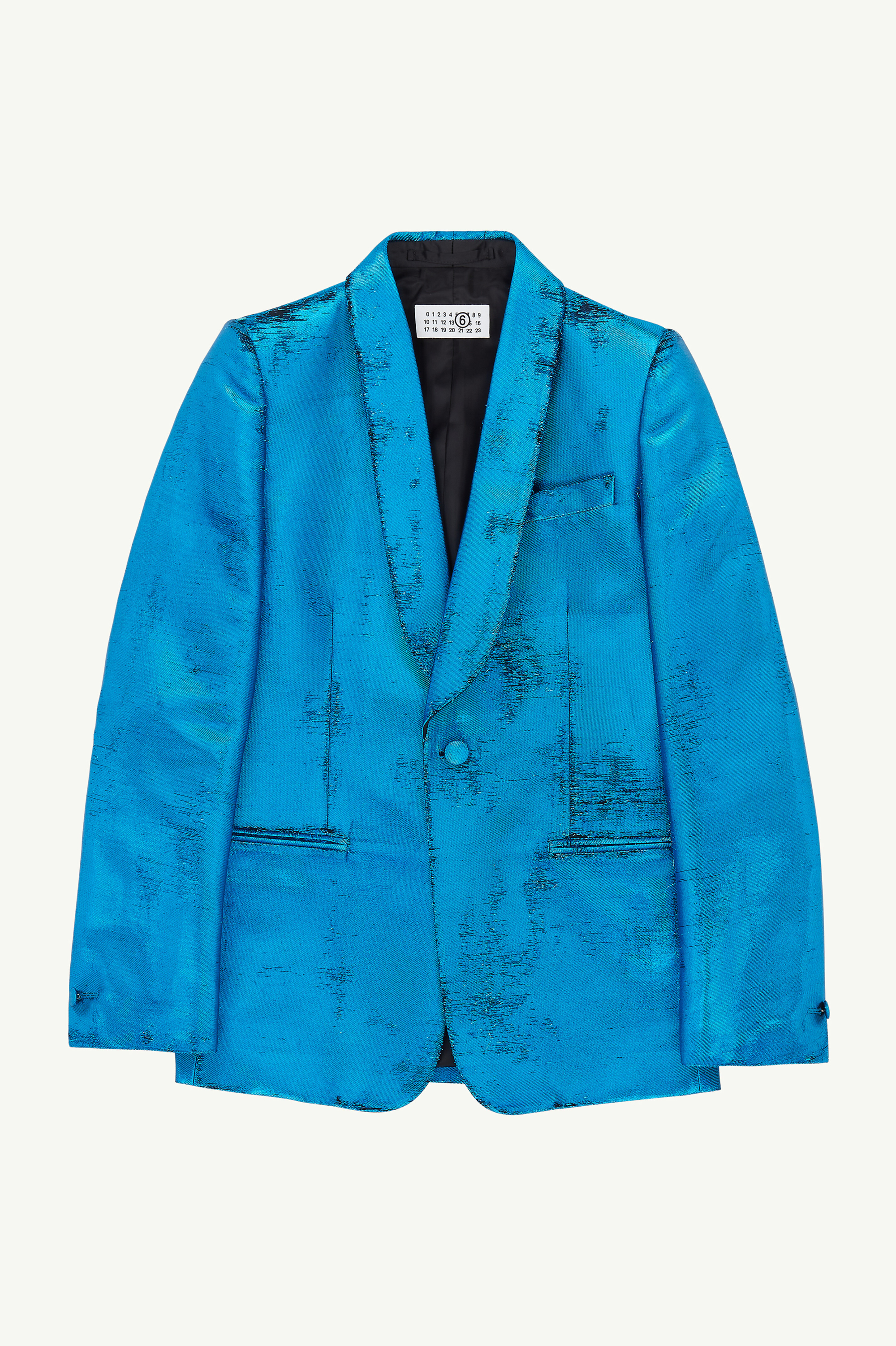 Distressed jacquard suit jacket - 1