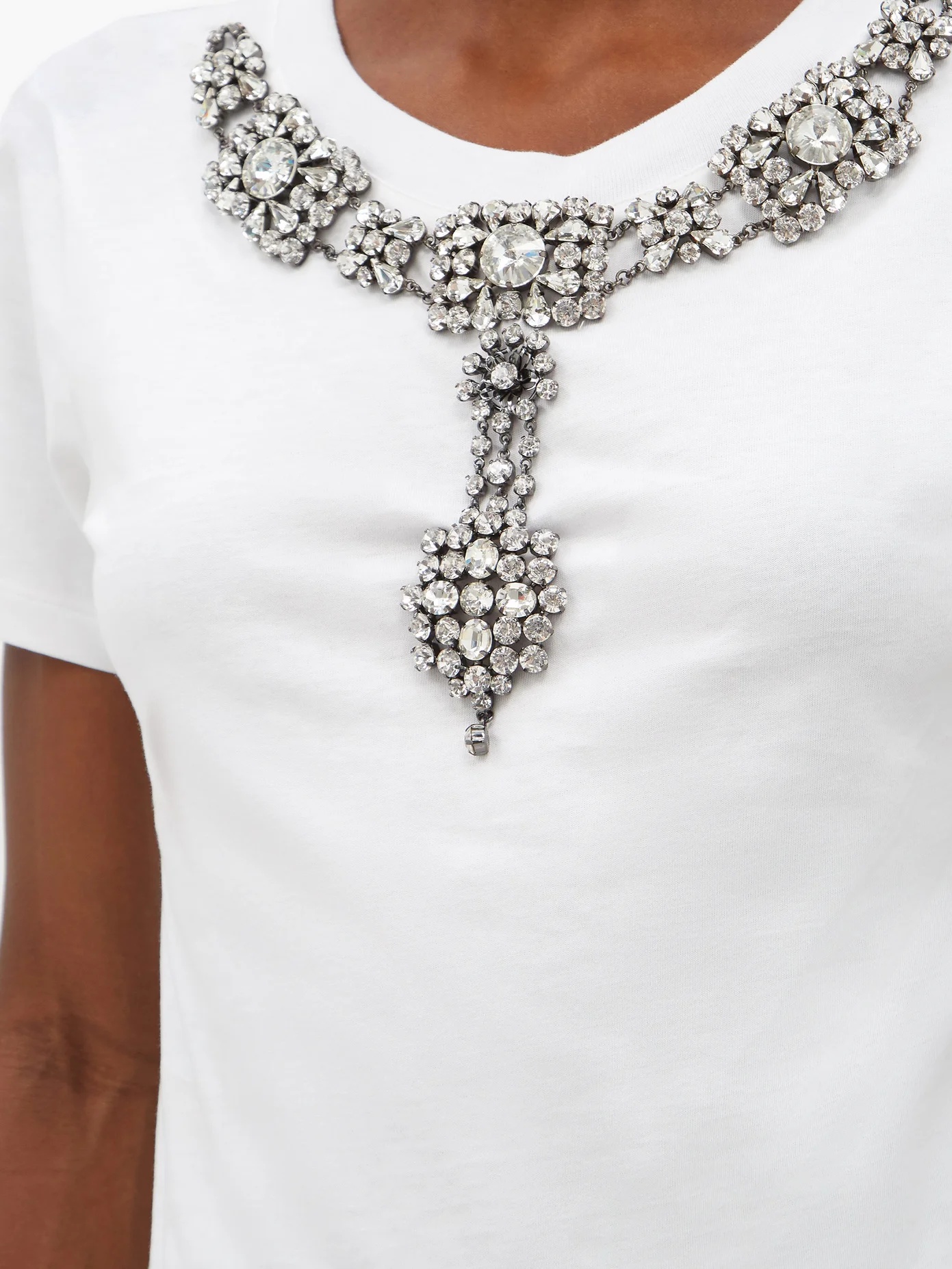 Crystal-embellished cotton T-shirt - 3