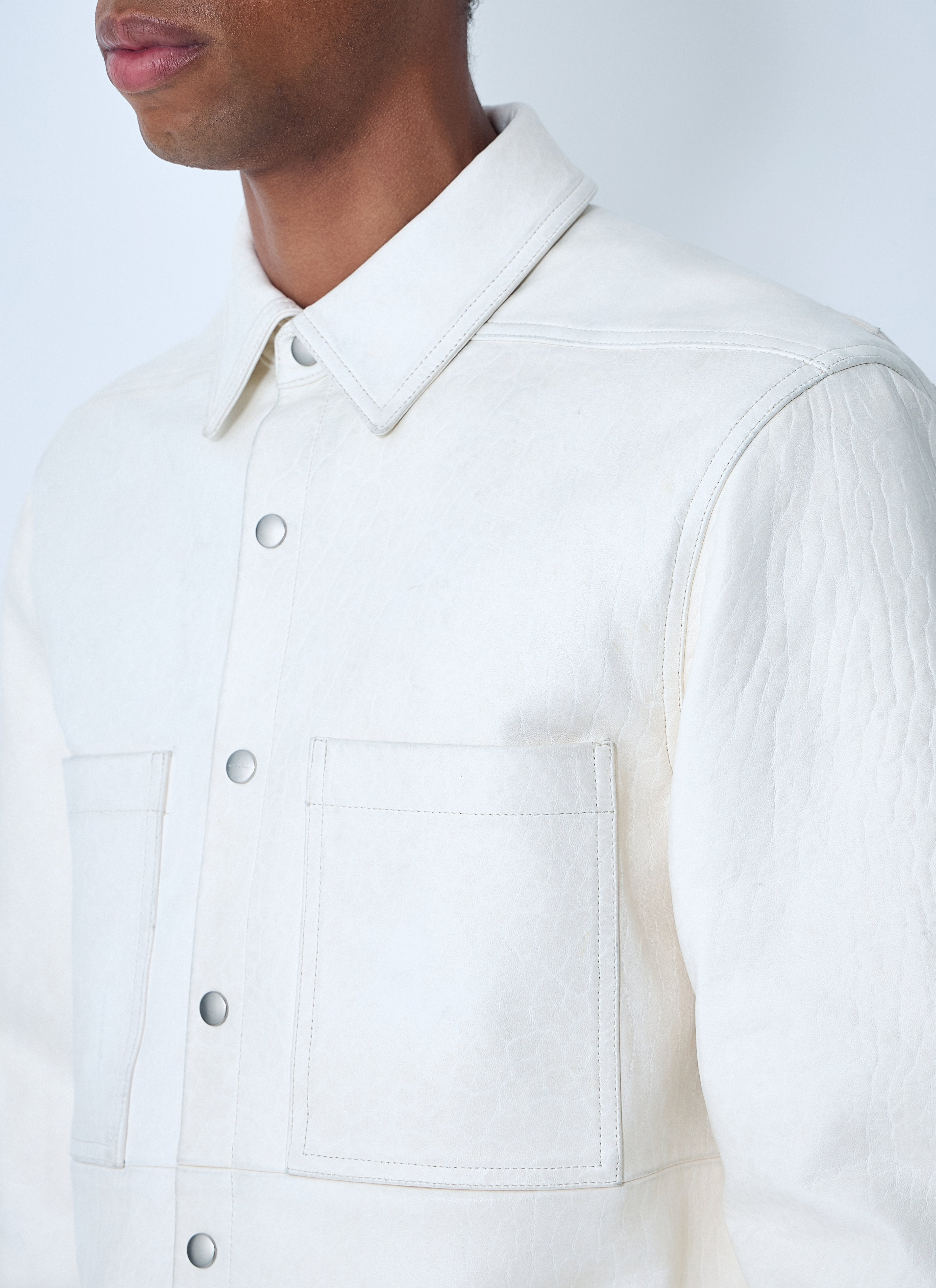 Rick Owens Men Leather Shirt - 5