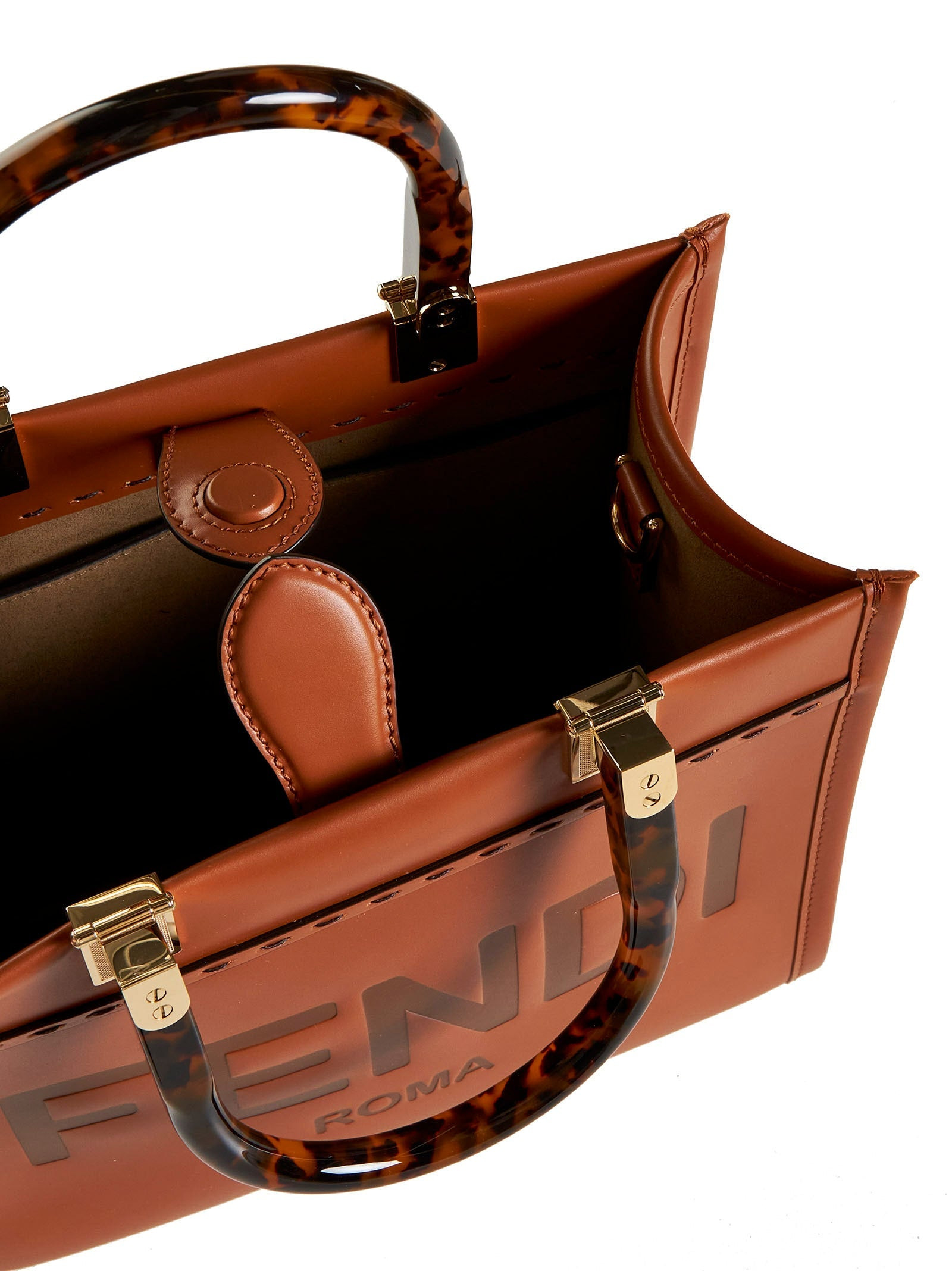 Fendi Women Fendi Sunshine Small Bag In Brown Calfskin Leather - 5