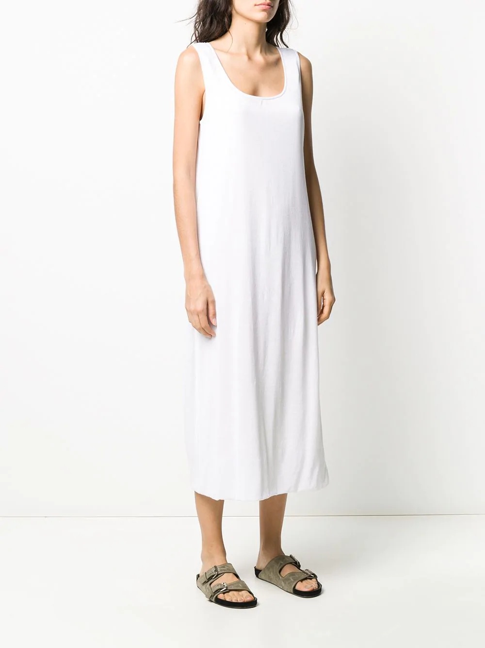 scoop-neck sleeveless midi dress - 3