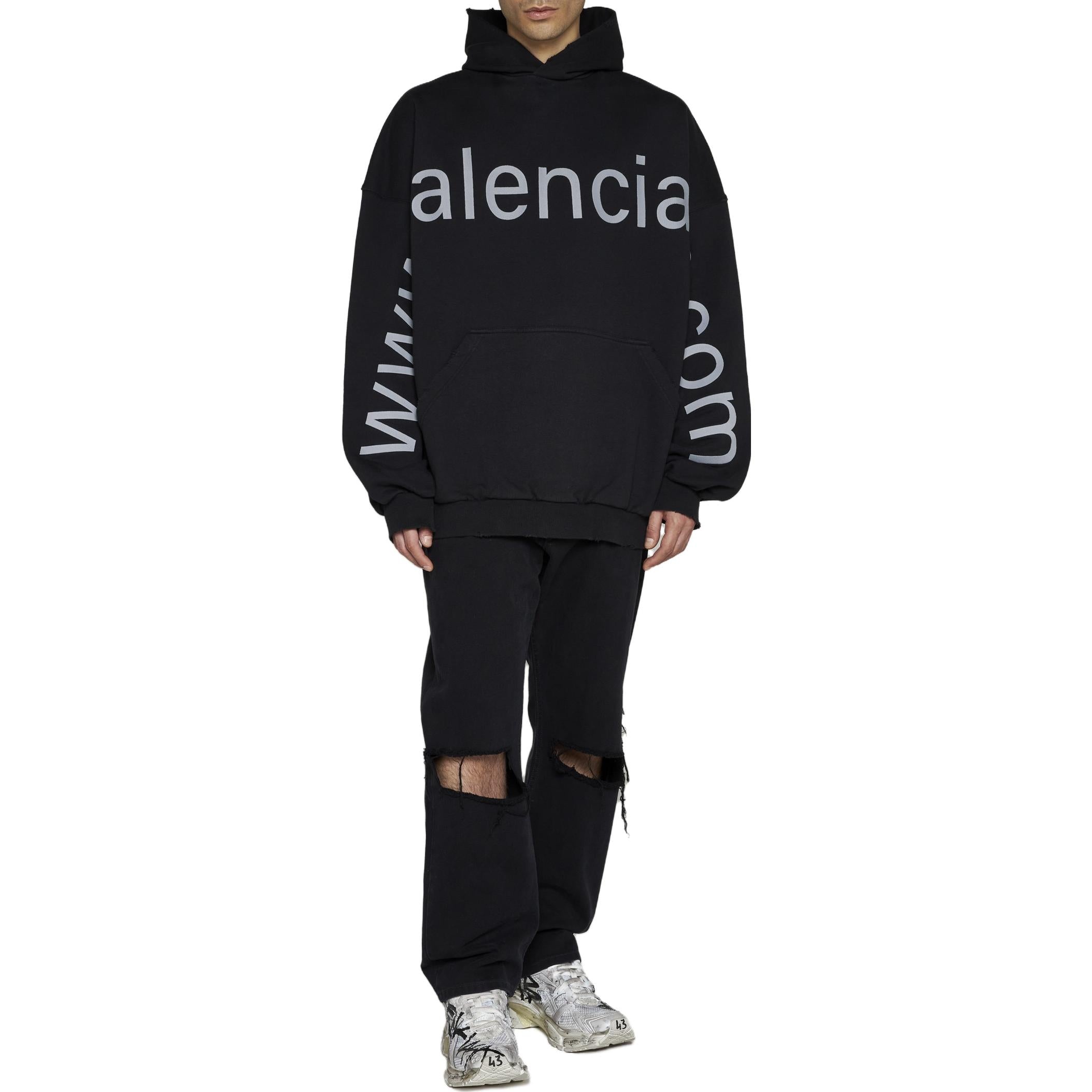 Balenciaga Bal.Com Popover Hoodie 'Black' 739024TOVN98151 - 4