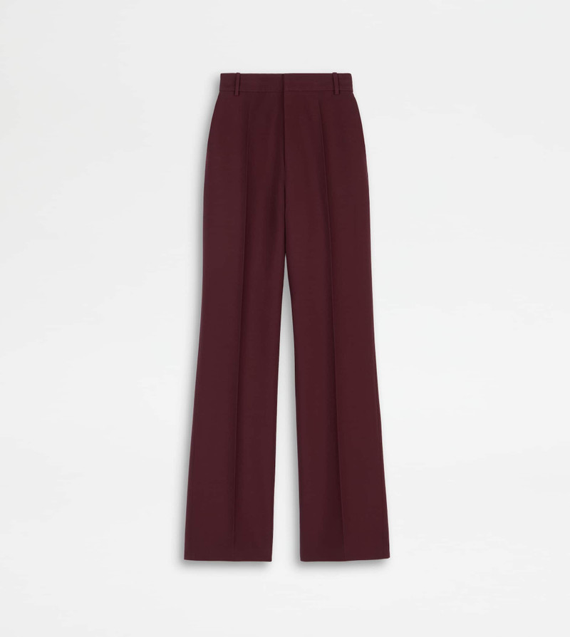 PANTS IN WOOL - BURGUNDY 1