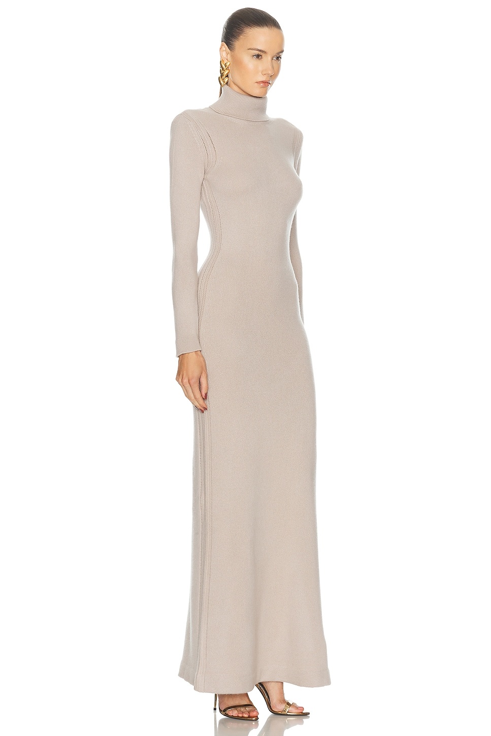 Cashmere Turtleneck Long Dress - 3