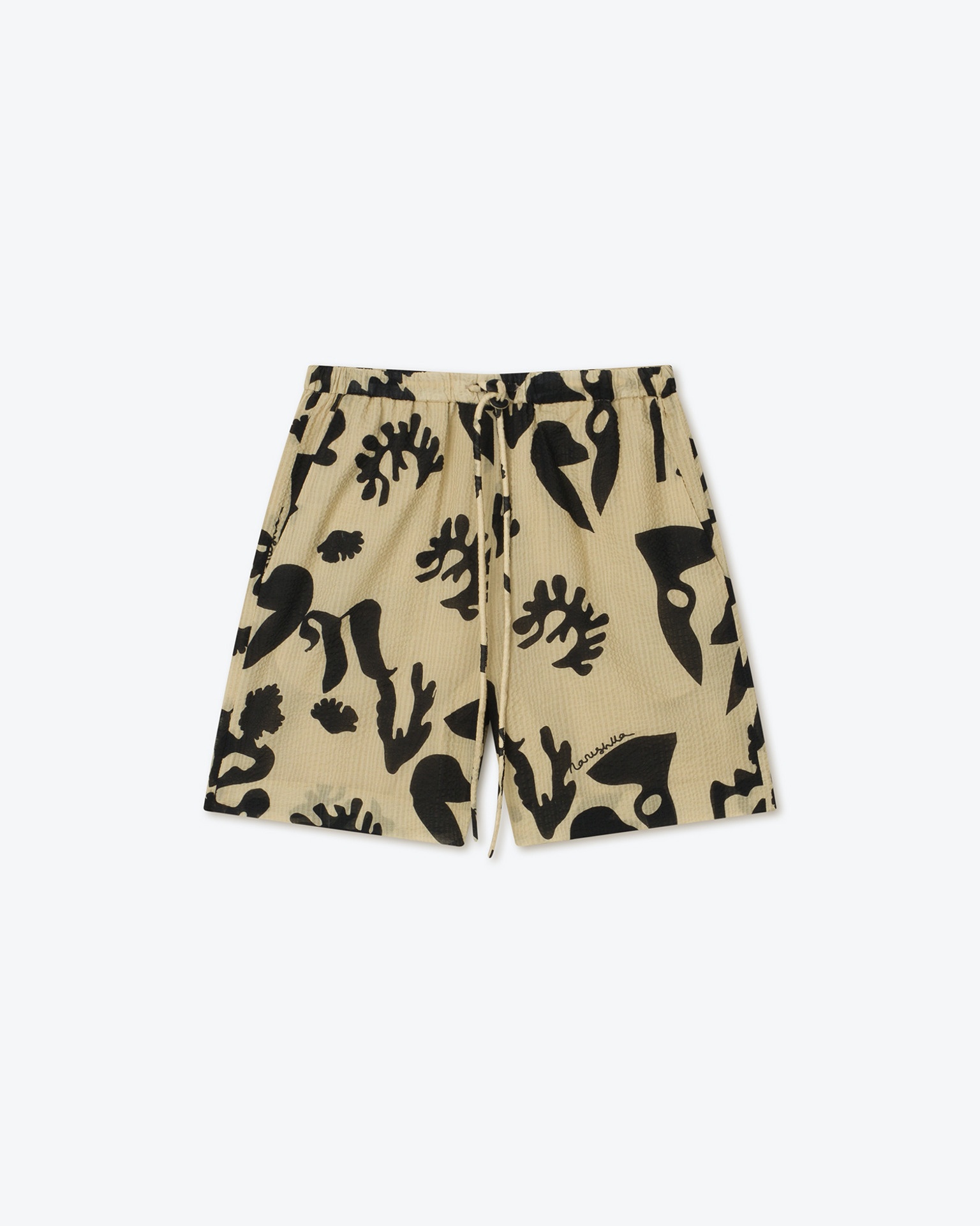 ANNE - Printed organza shorts - Off black - 1