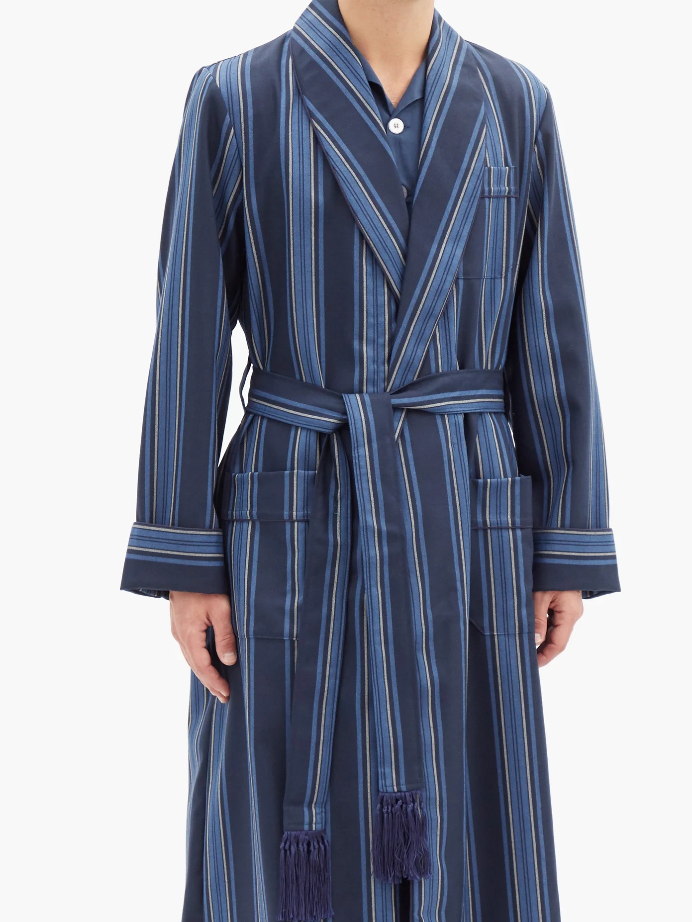 York striped wool robe - 6