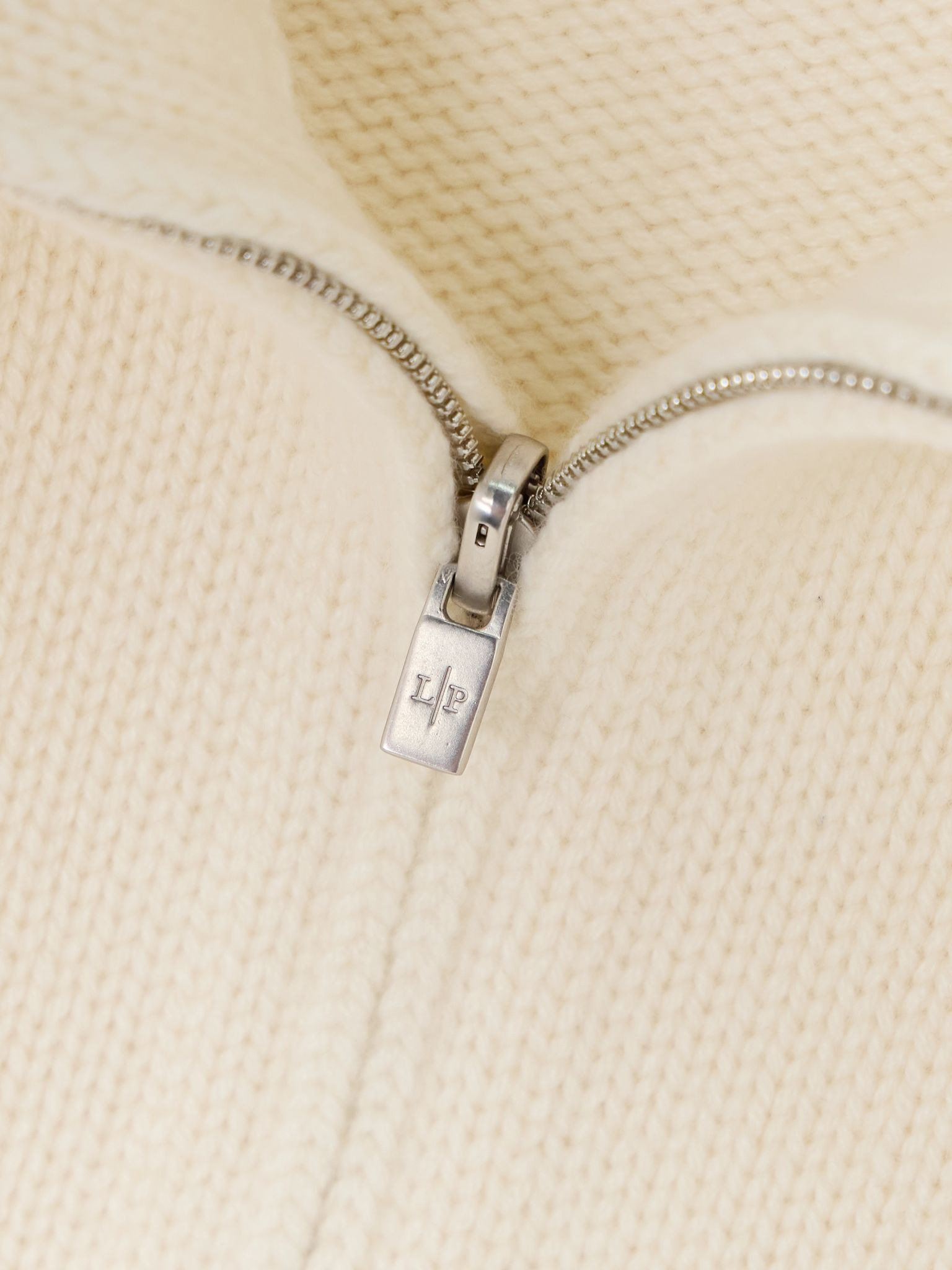 Cashmere half-zip sweater Cream - 5