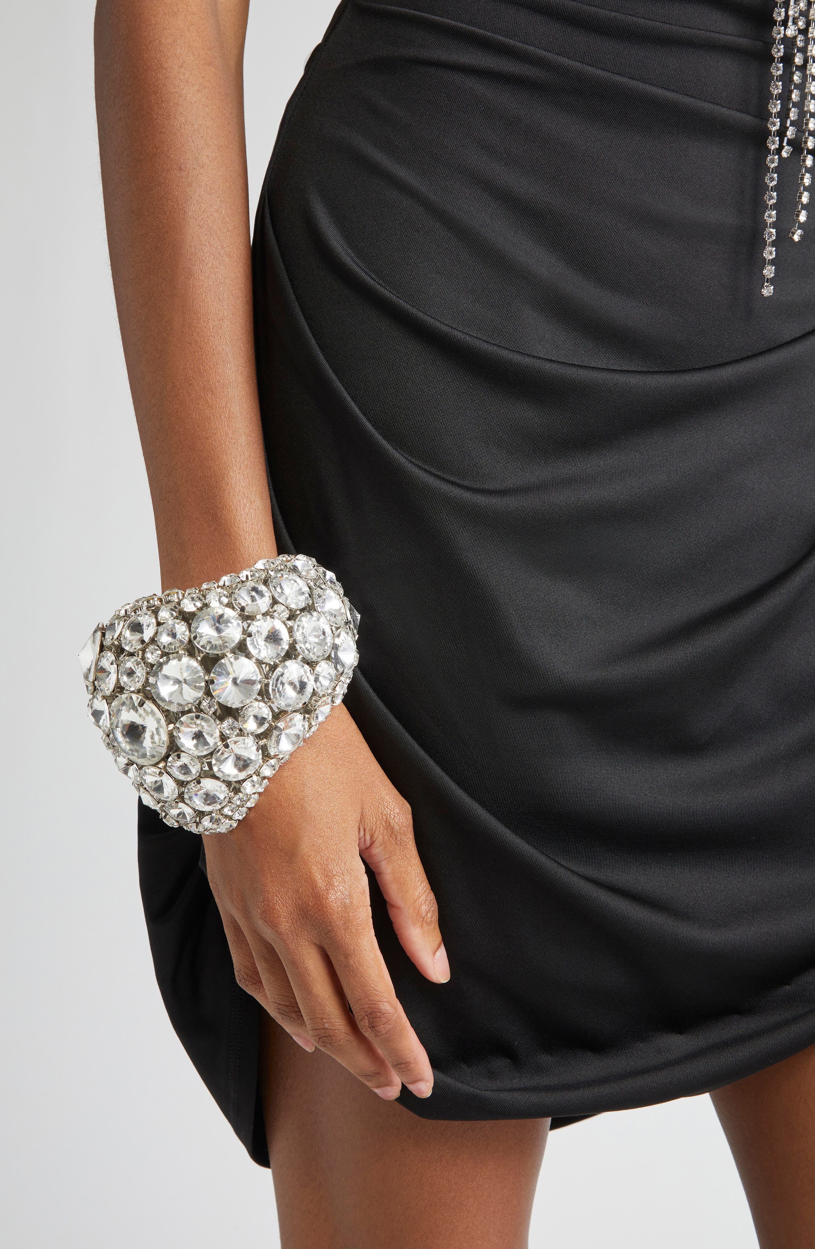 Area Crystal Cluster Cuff Bracelet in Clear Crystal/Silver at Nordstrom - 3