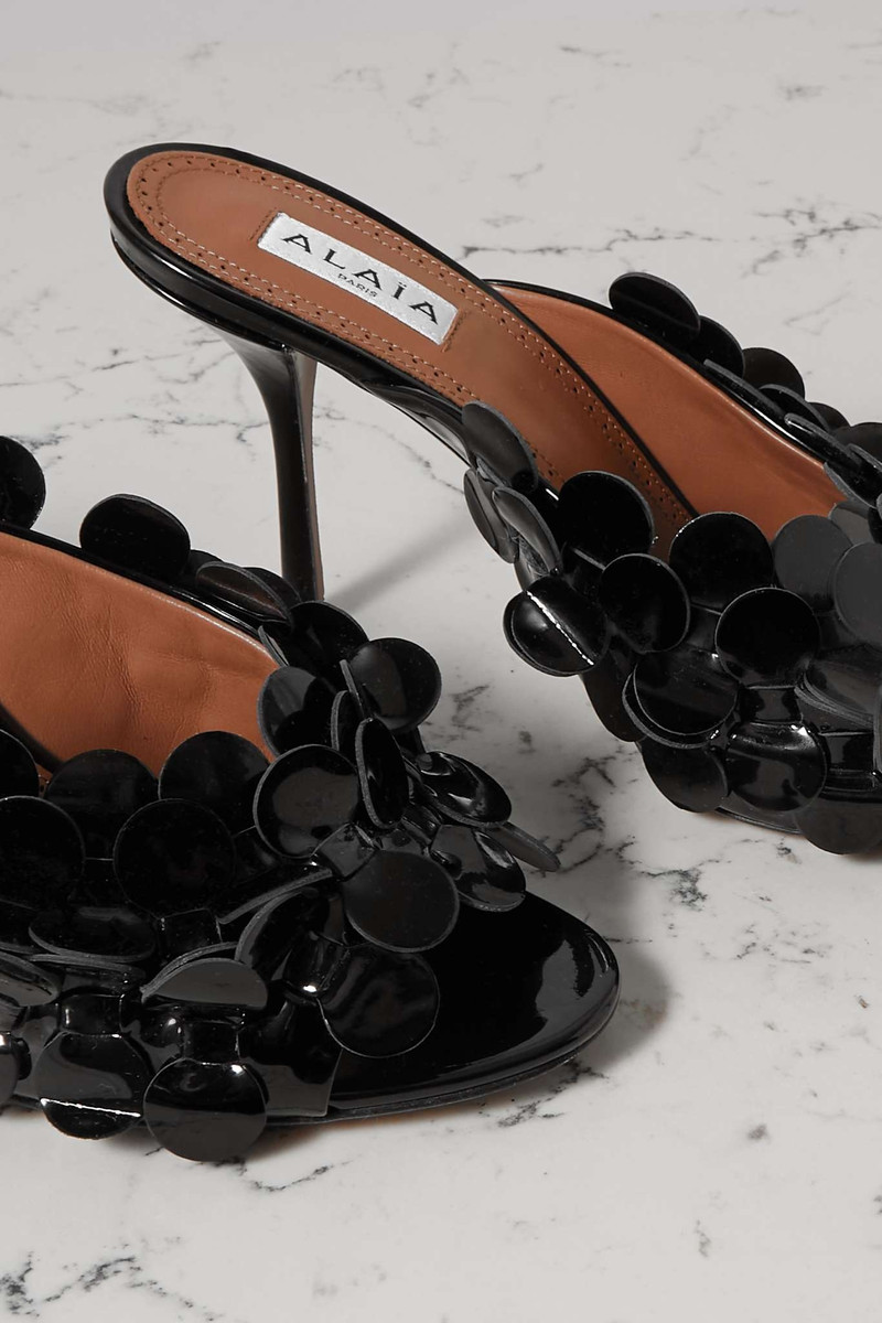 Confetti 90 embellished patent leather mules 4
