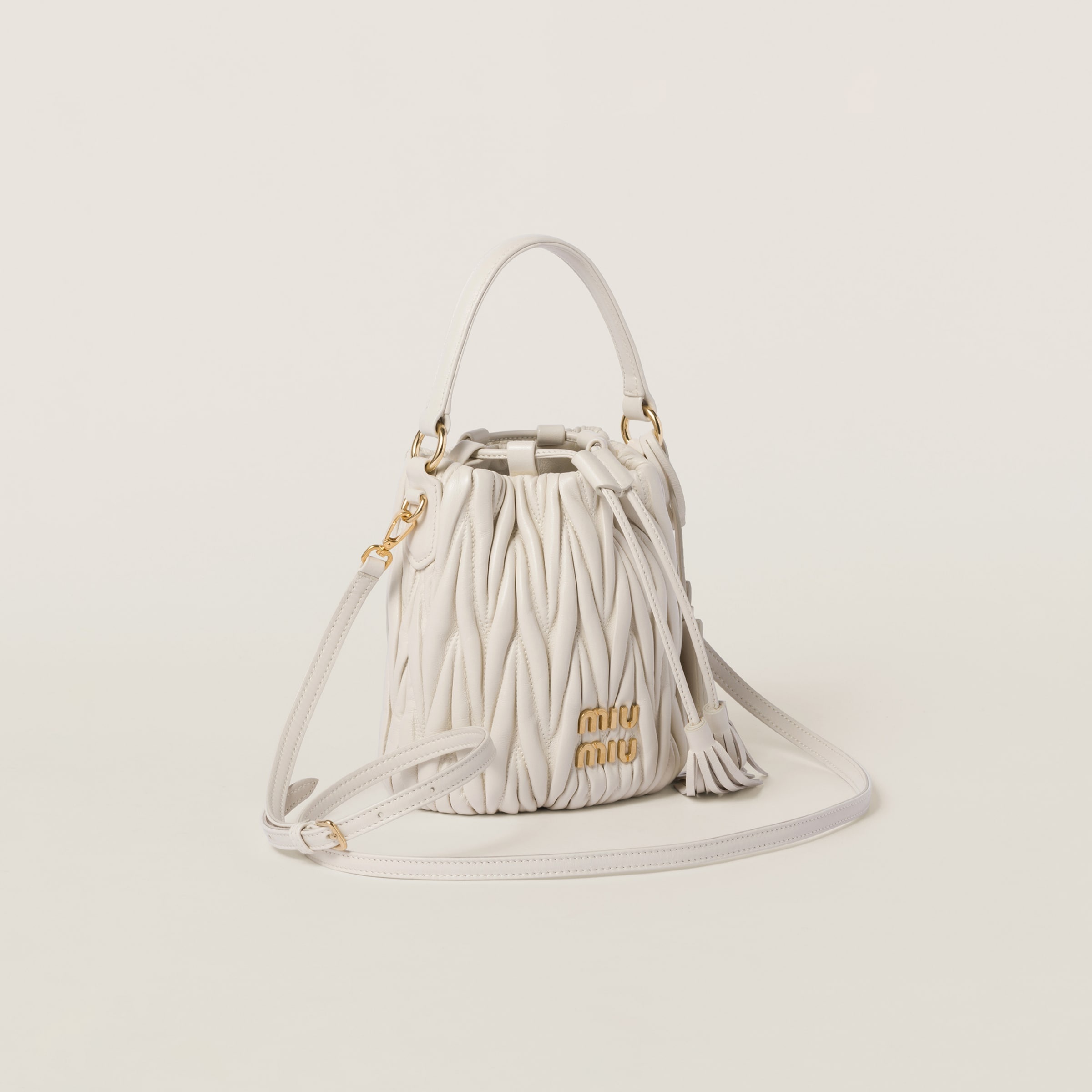 Matelassé nappa leather bucket bag - 3