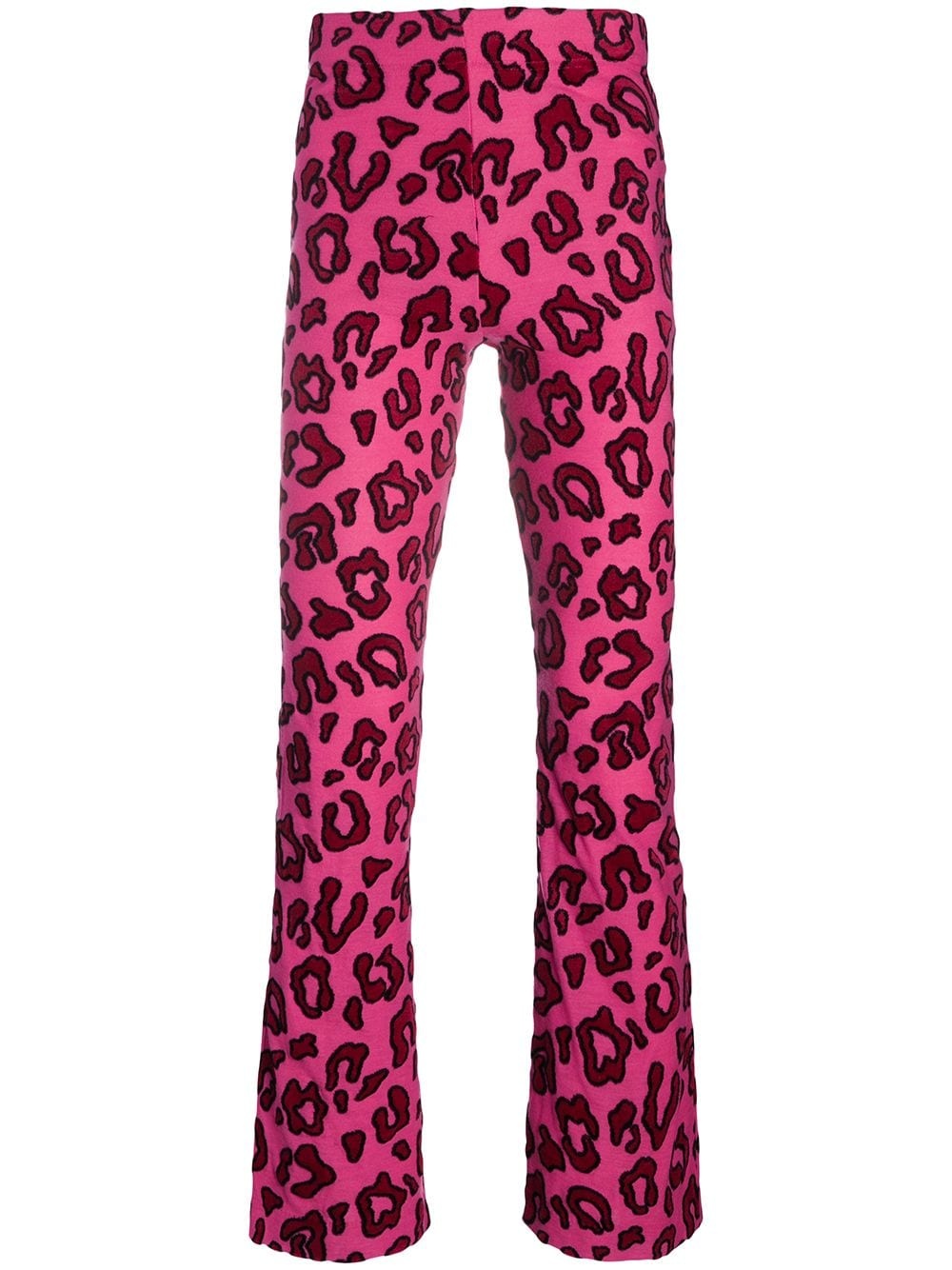 leopard-print flared trousers - 1