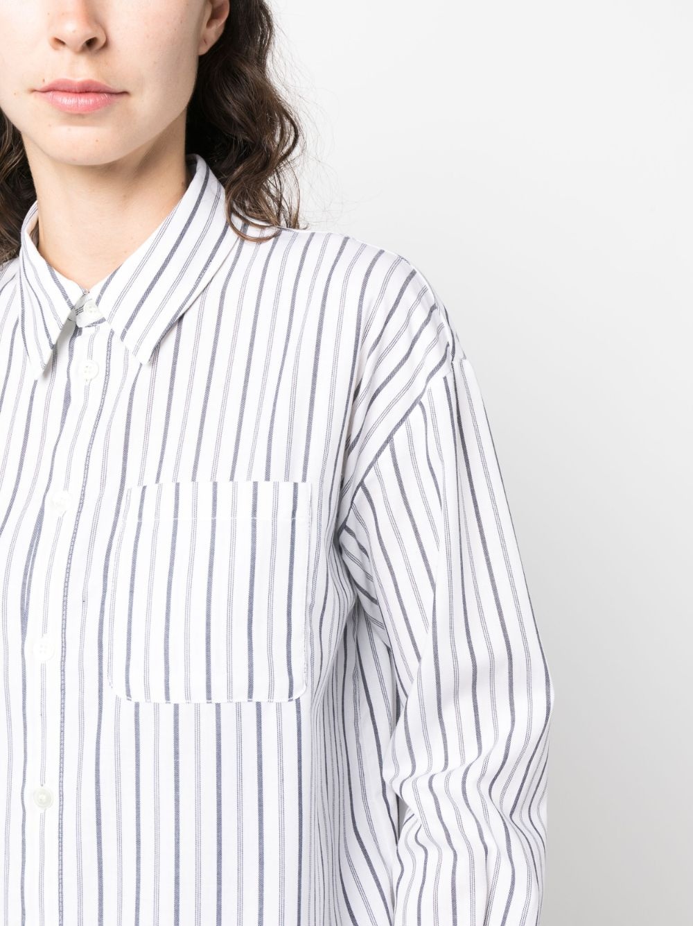 striped cotton-wool blend shirt - 5