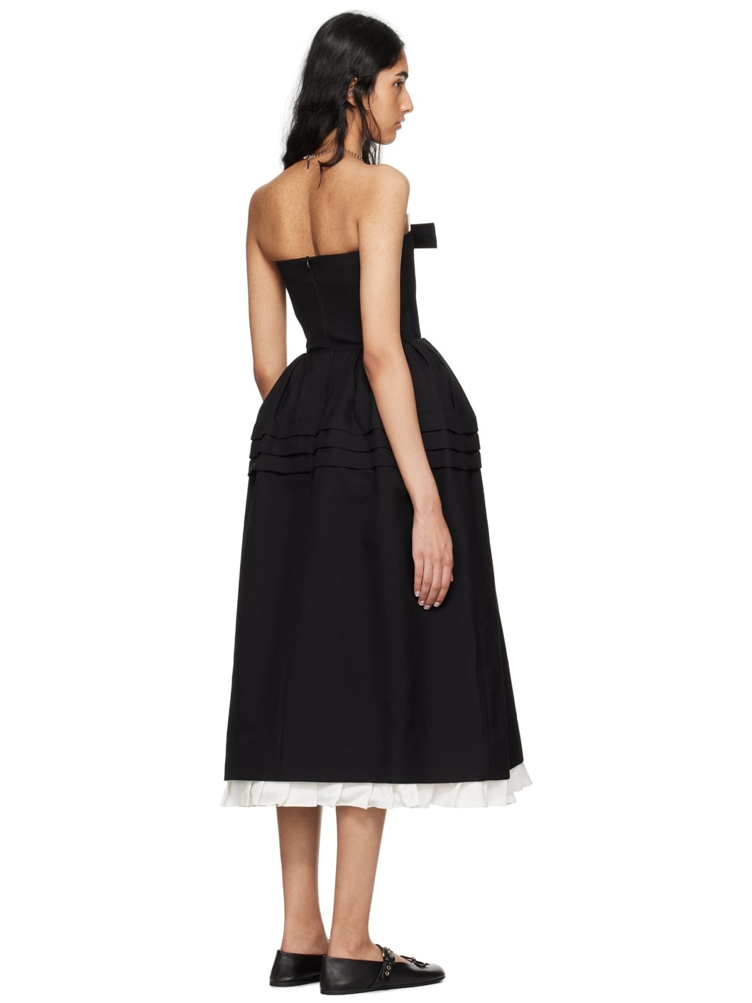 Black Flower Bud Maxi Dress - 3