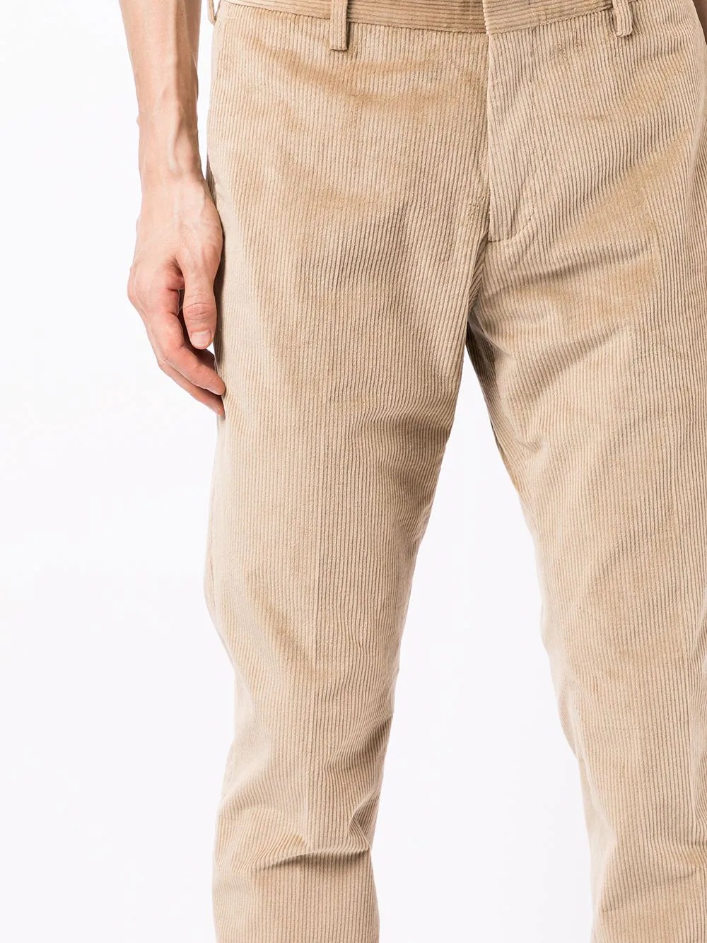 ribbed pressed-crease trousers - 5