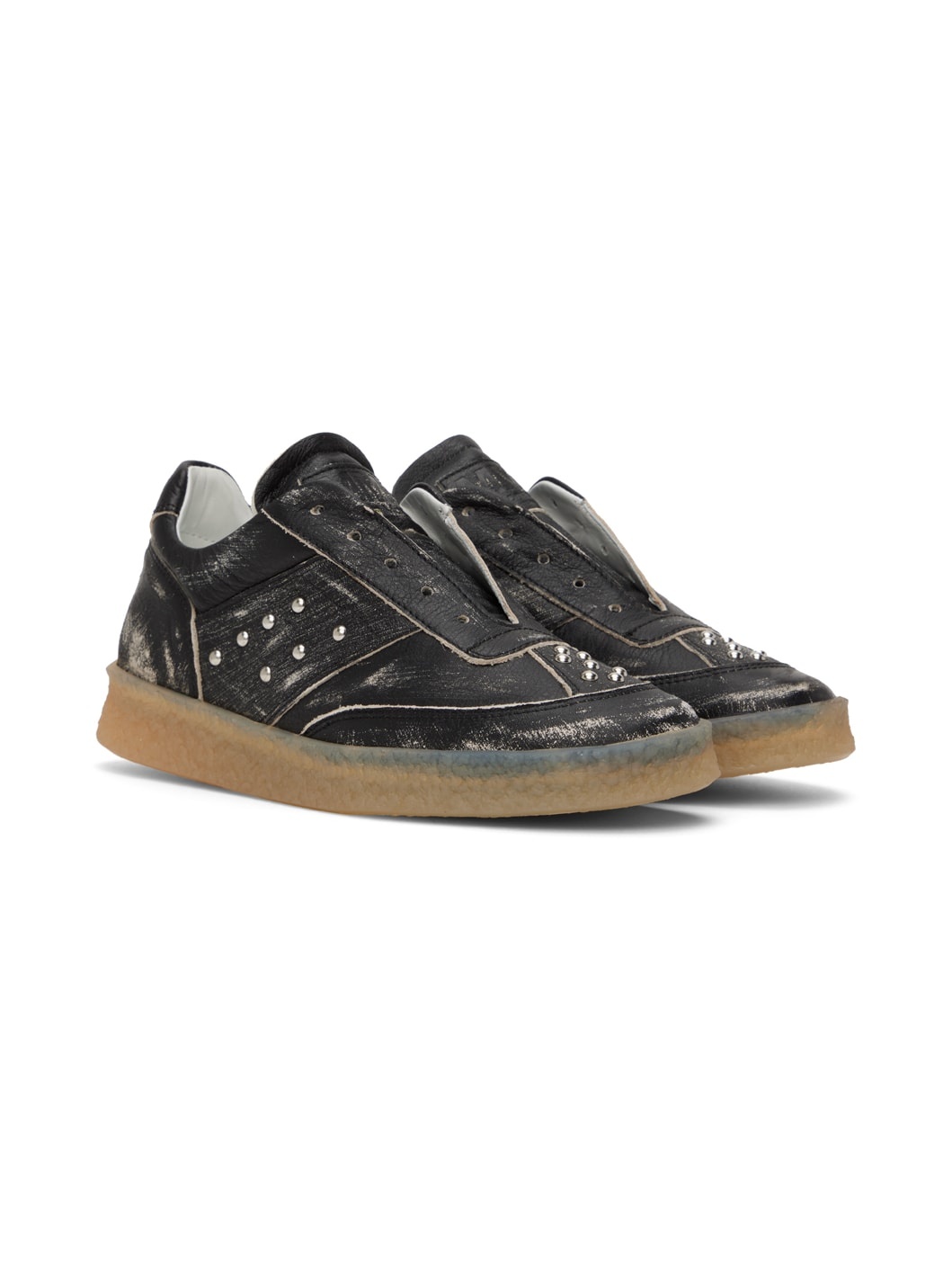 Black Distressed Sneakers - 4