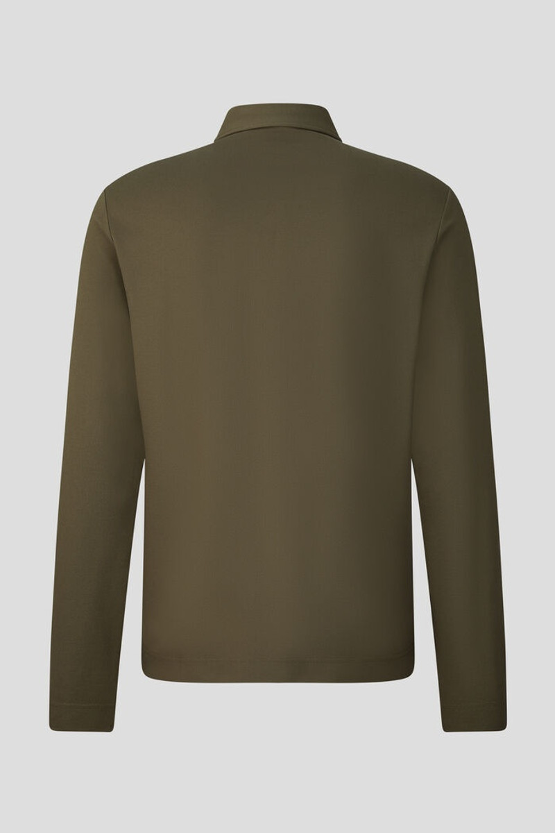 BOGNER Timon Longsleeve polo in Khaki outlook