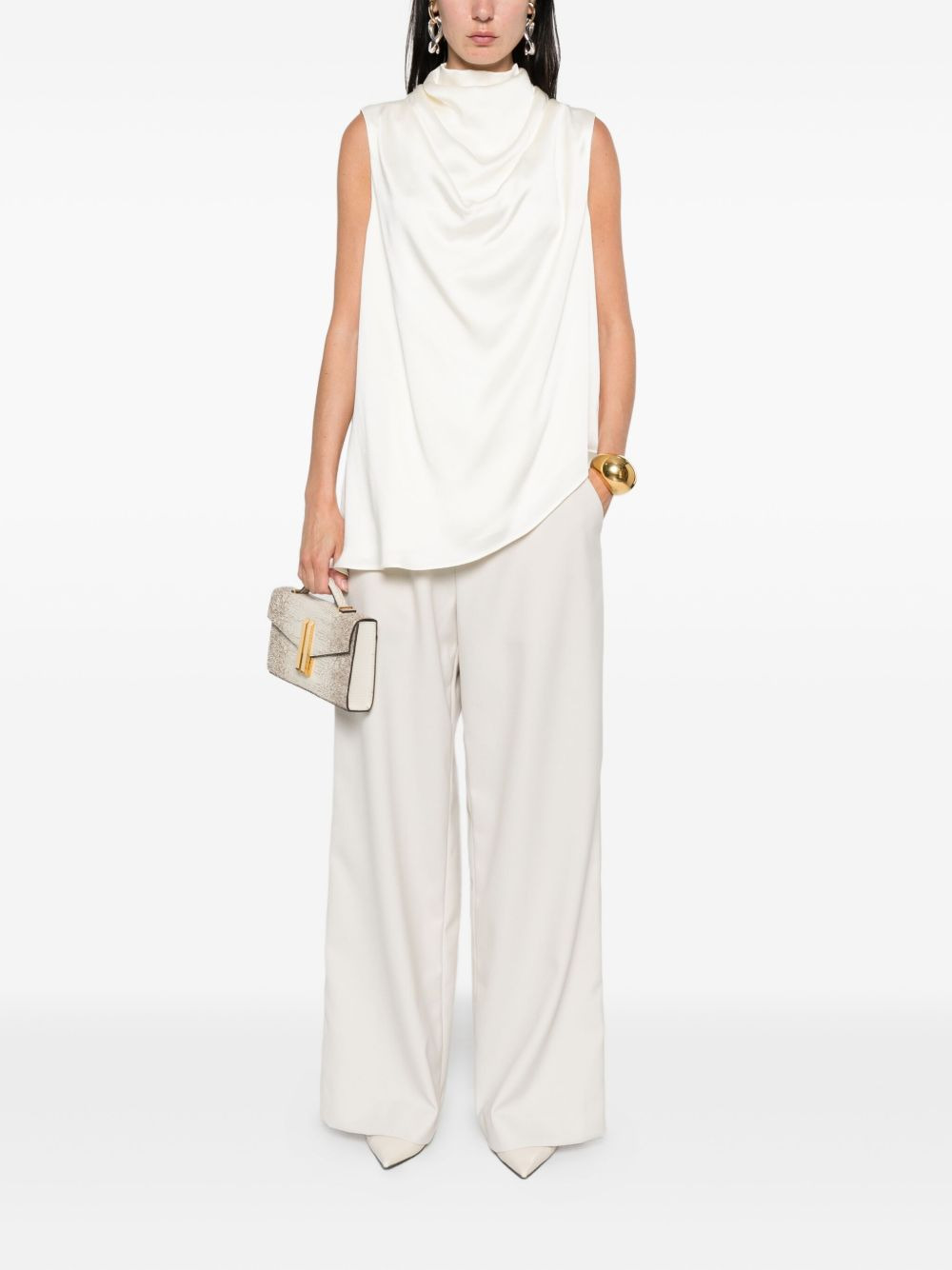 cowl-neck sleeveless top - 2