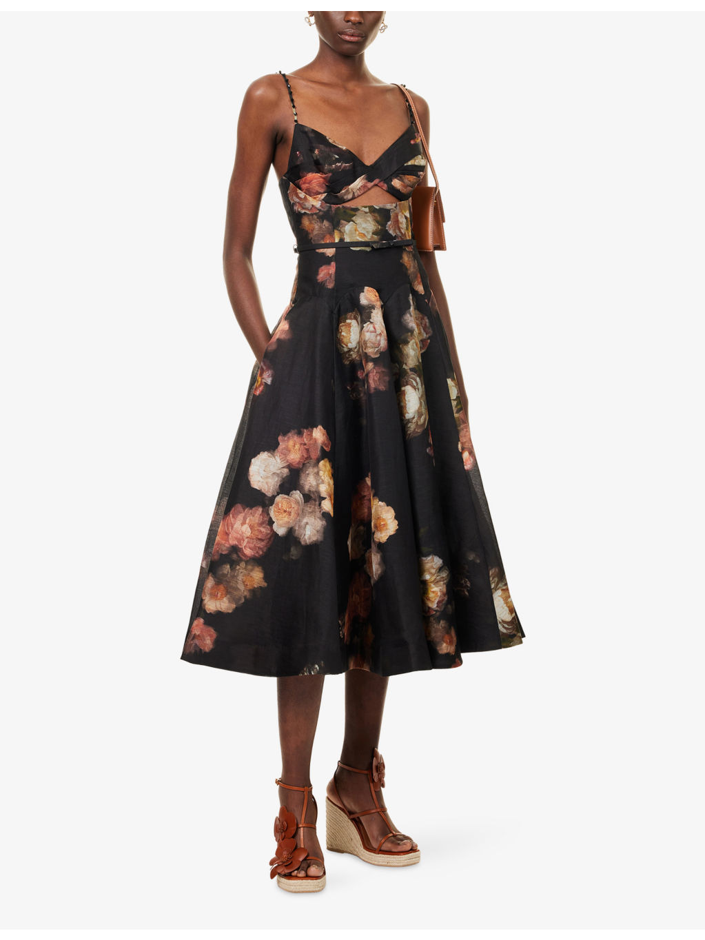 Hypnotic Twist Linen And Silk Midi Dress - 2
