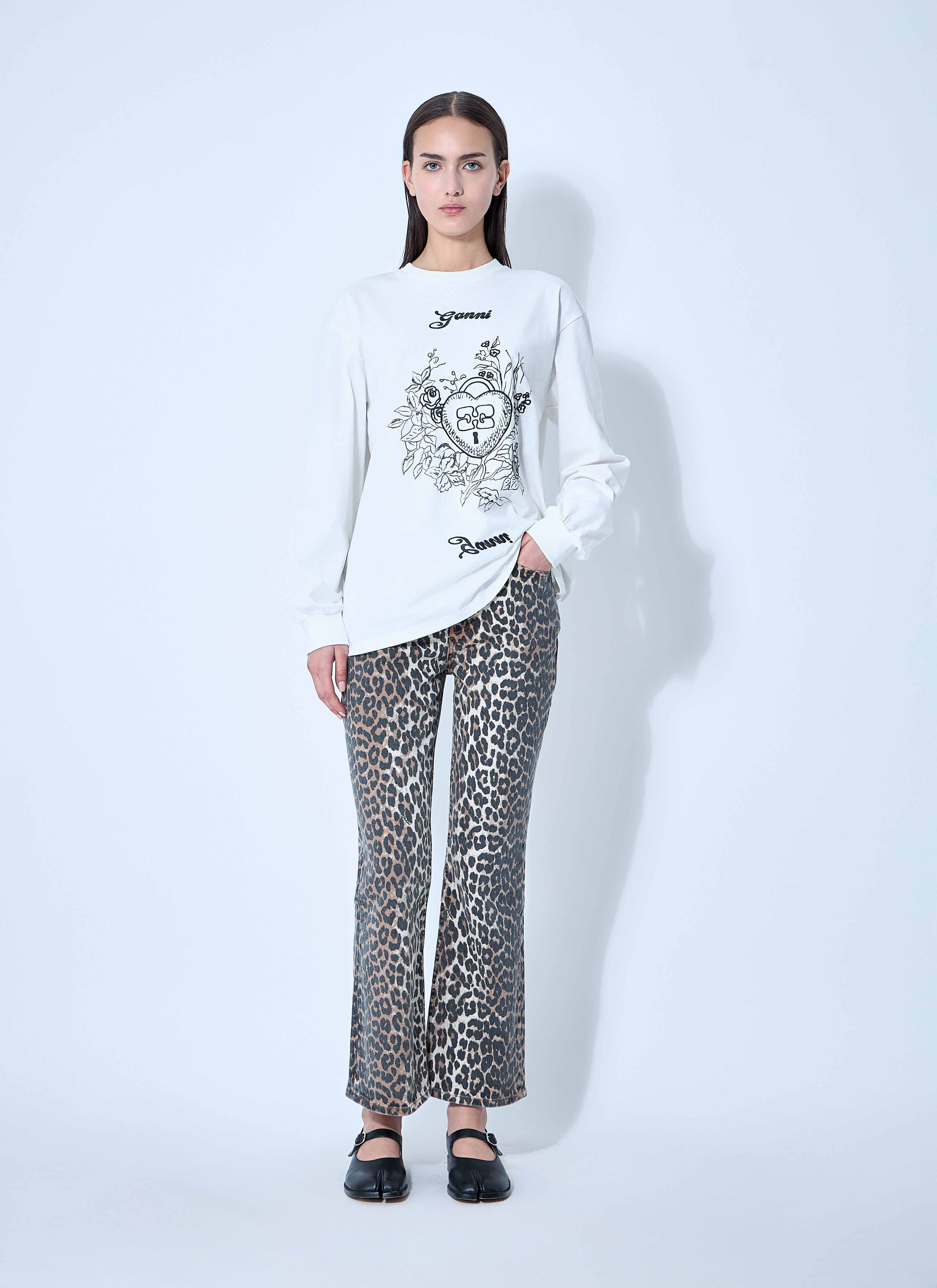 Ganni Women Betzy Leopard Print Jeans - 2