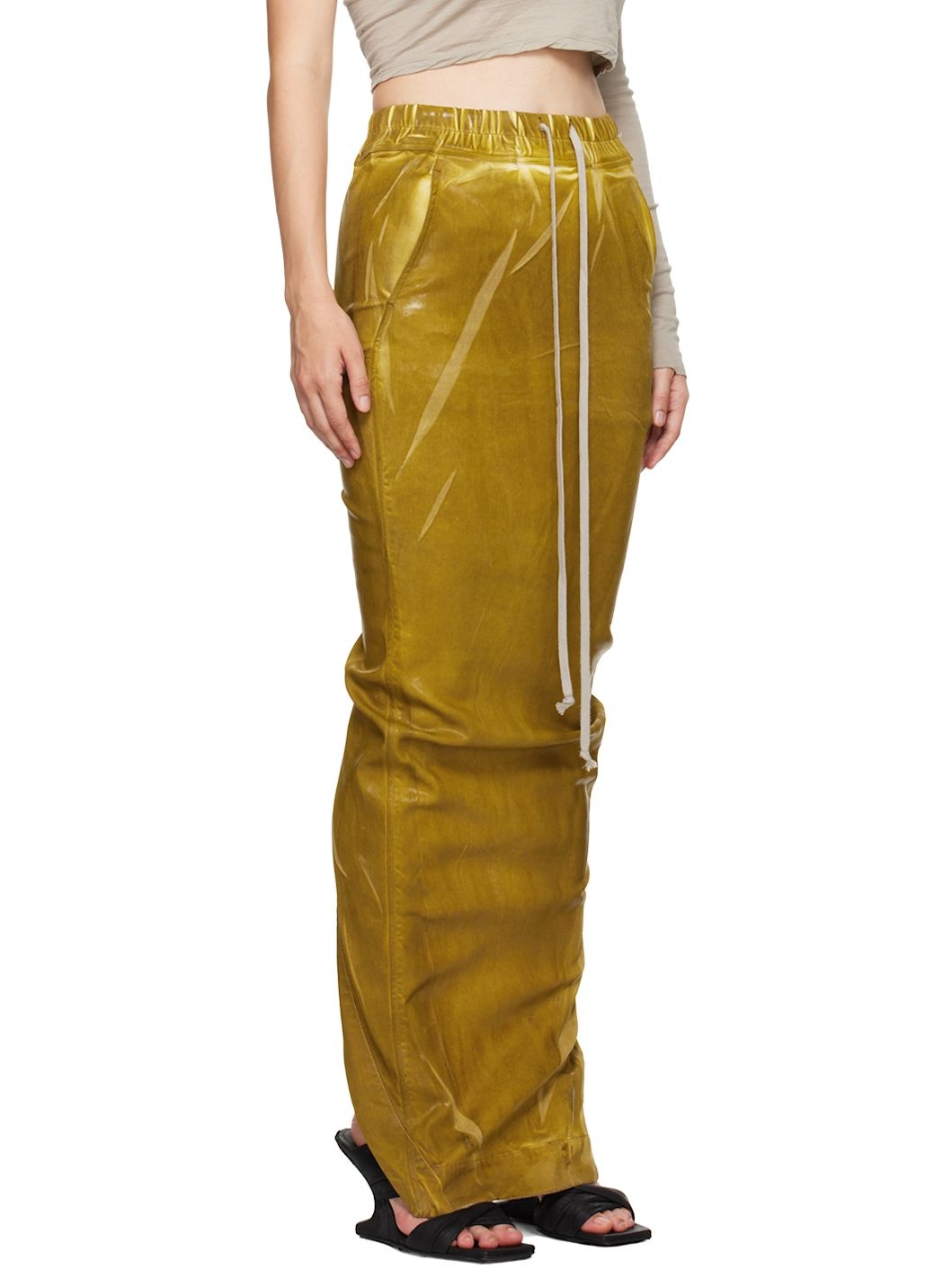Yellow Porterville Pull On Pillar Denim Maxi Skirt - 2