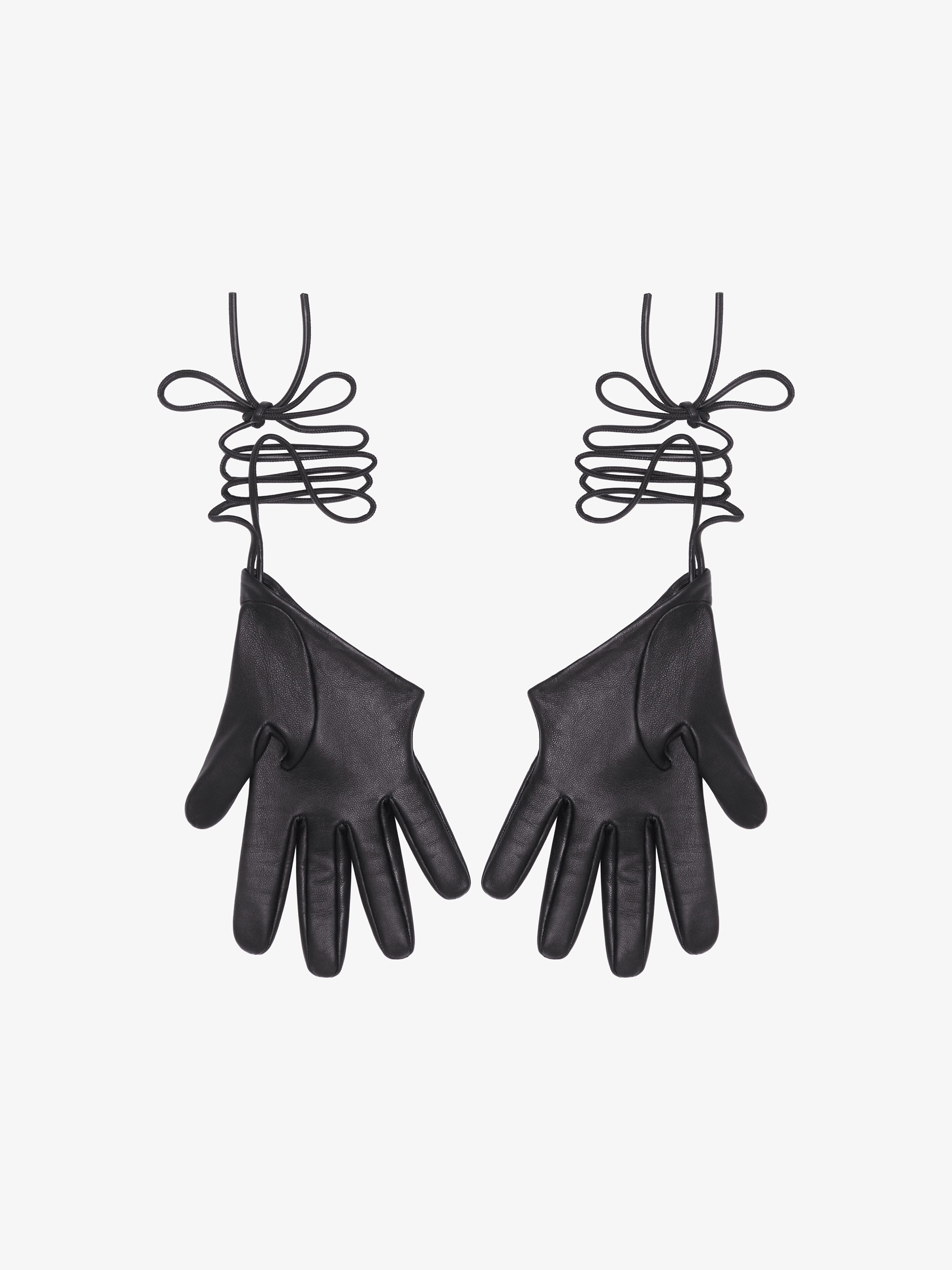 MINI ASYMMETRICAL GLOVES IN LEATHER - 3