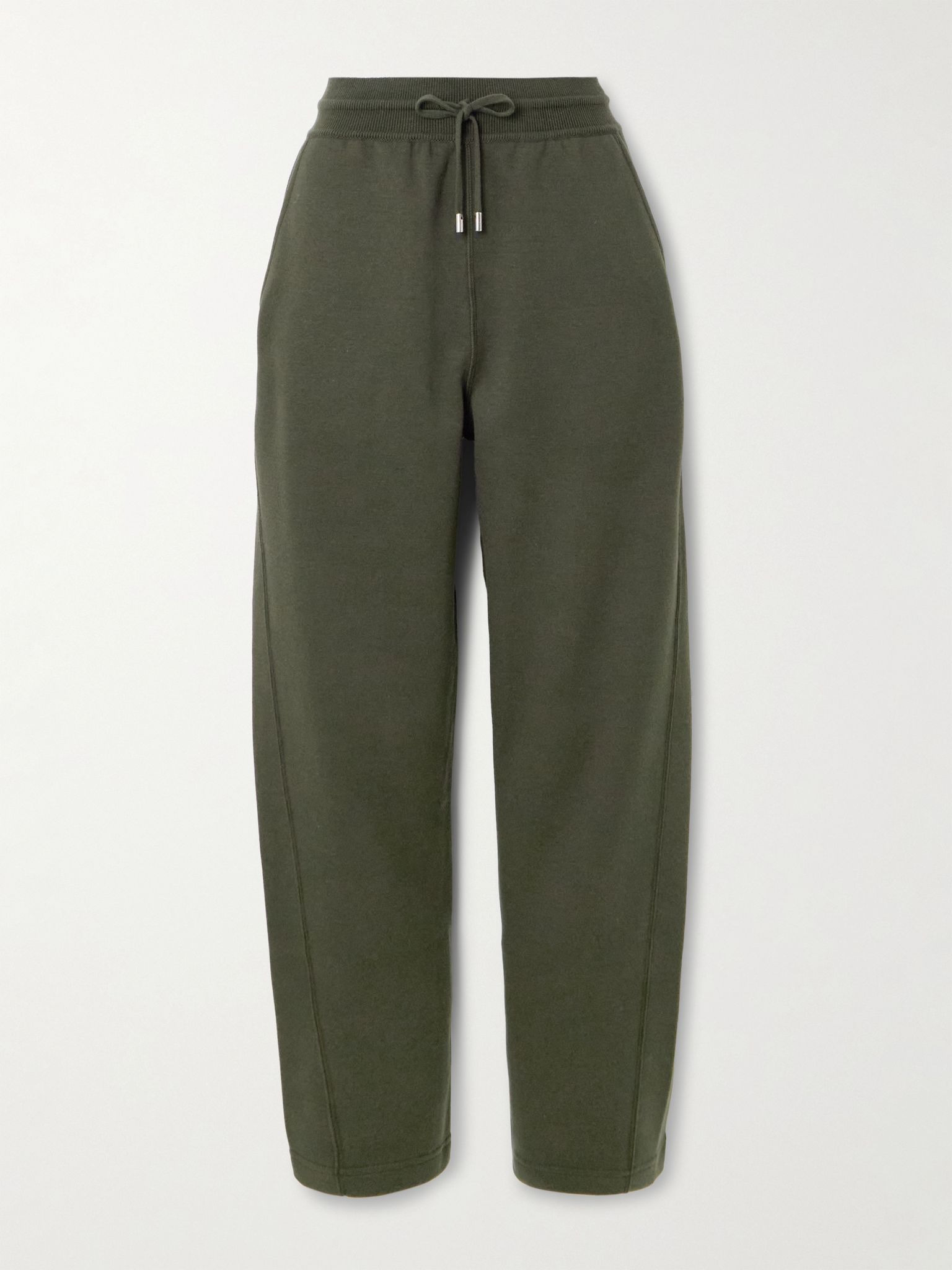 Viera cotton, silk and cashmere-blend jersey track pants Dark green - 1