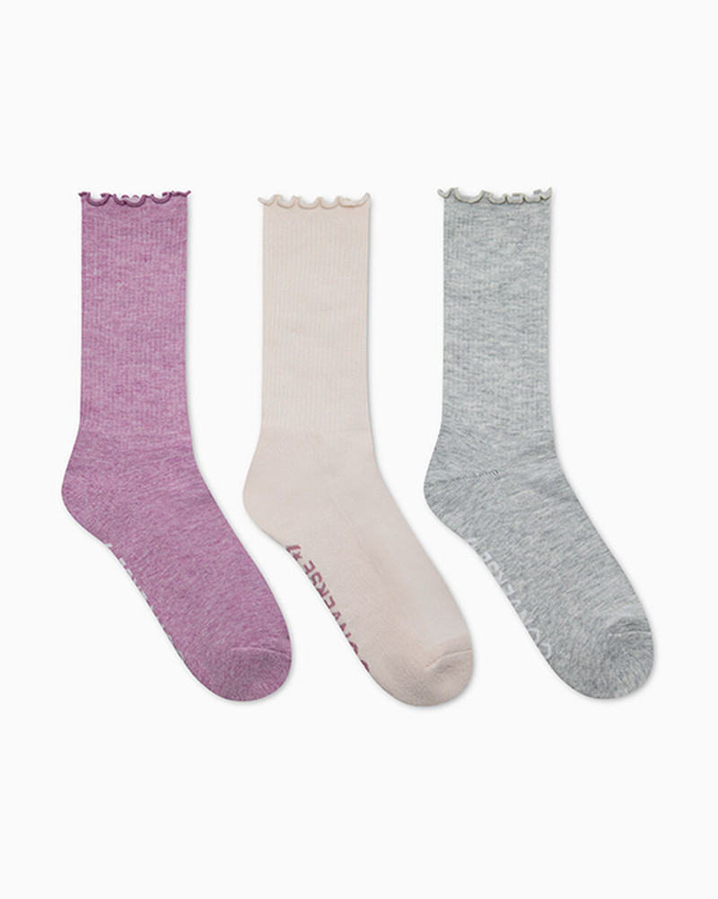 3-Pack Lettuce Cuff Crew Socks 3